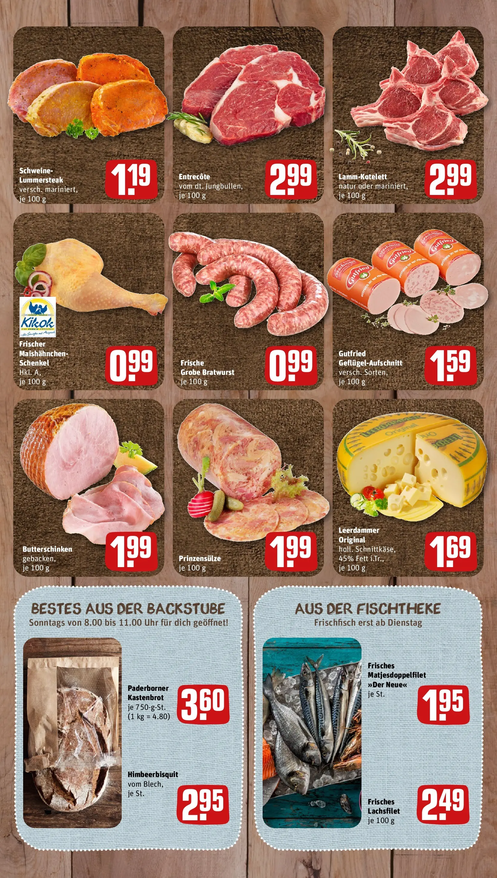 REWE Prospekt ab 20.07.2026 zum Blättern » Angebote | Seite: 7 | Produkte: Bratwurst, Entrecote, Leerdammer, Uhr