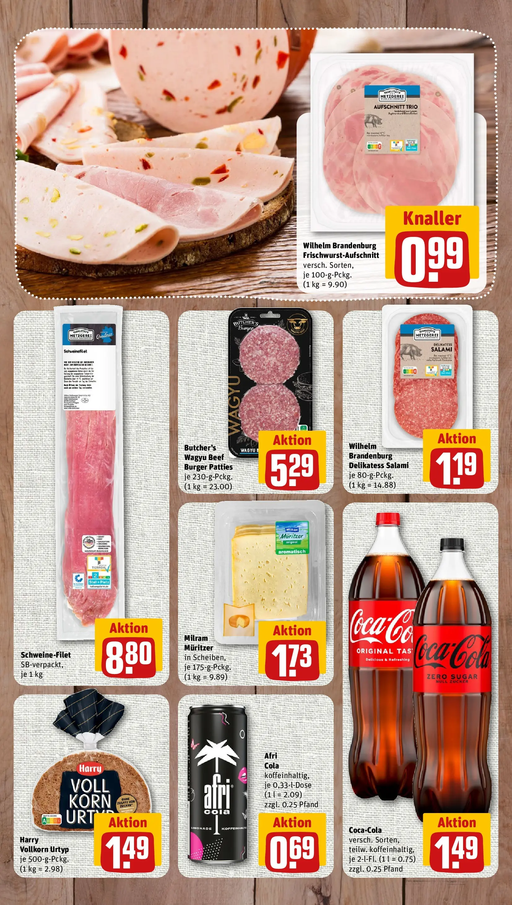REWE Prospekt ab 20.07.2026 zum Blättern » Angebote | Seite: 7 | Produkte: Burger, Schweinefilet, Zucker, Salami
