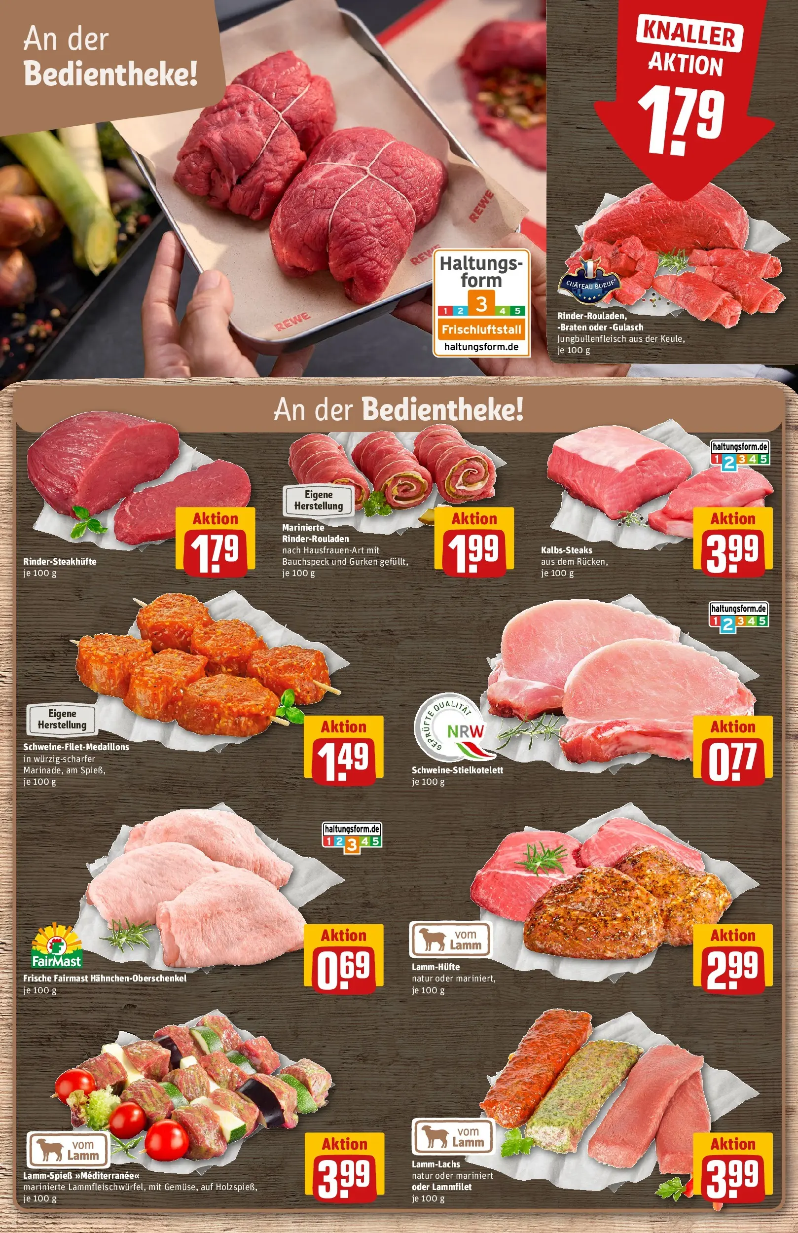 REWE Prospekt ab 20.07.2026 zum Blättern » Angebote | Seite: 10 | Produkte: Rinderrouladen, Gulasch, Gurken