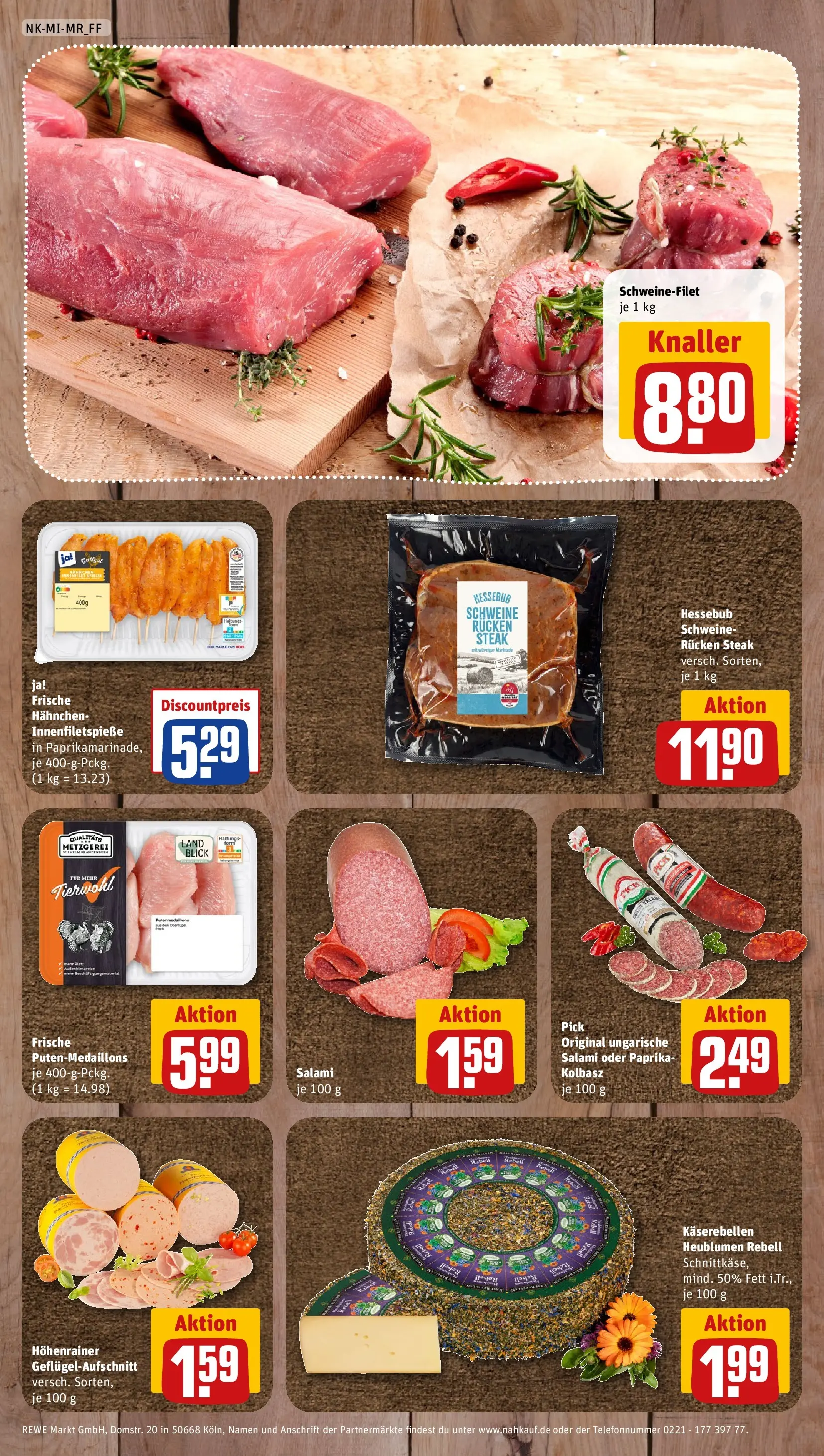 REWE Prospekt ab 20.07.2026 zum Blättern » Angebote | Seite: 8 | Produkte: Hahnchen, Tür, Paprika, Salami