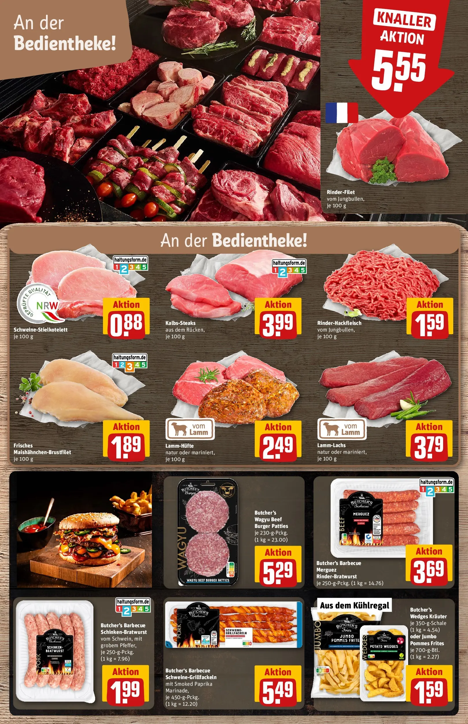 REWE Prospekt ab 20.07.2026 zum Blättern » Angebote | Seite: 10 | Produkte: Rinderfilet, Pommes, Bratwurst, Paprika