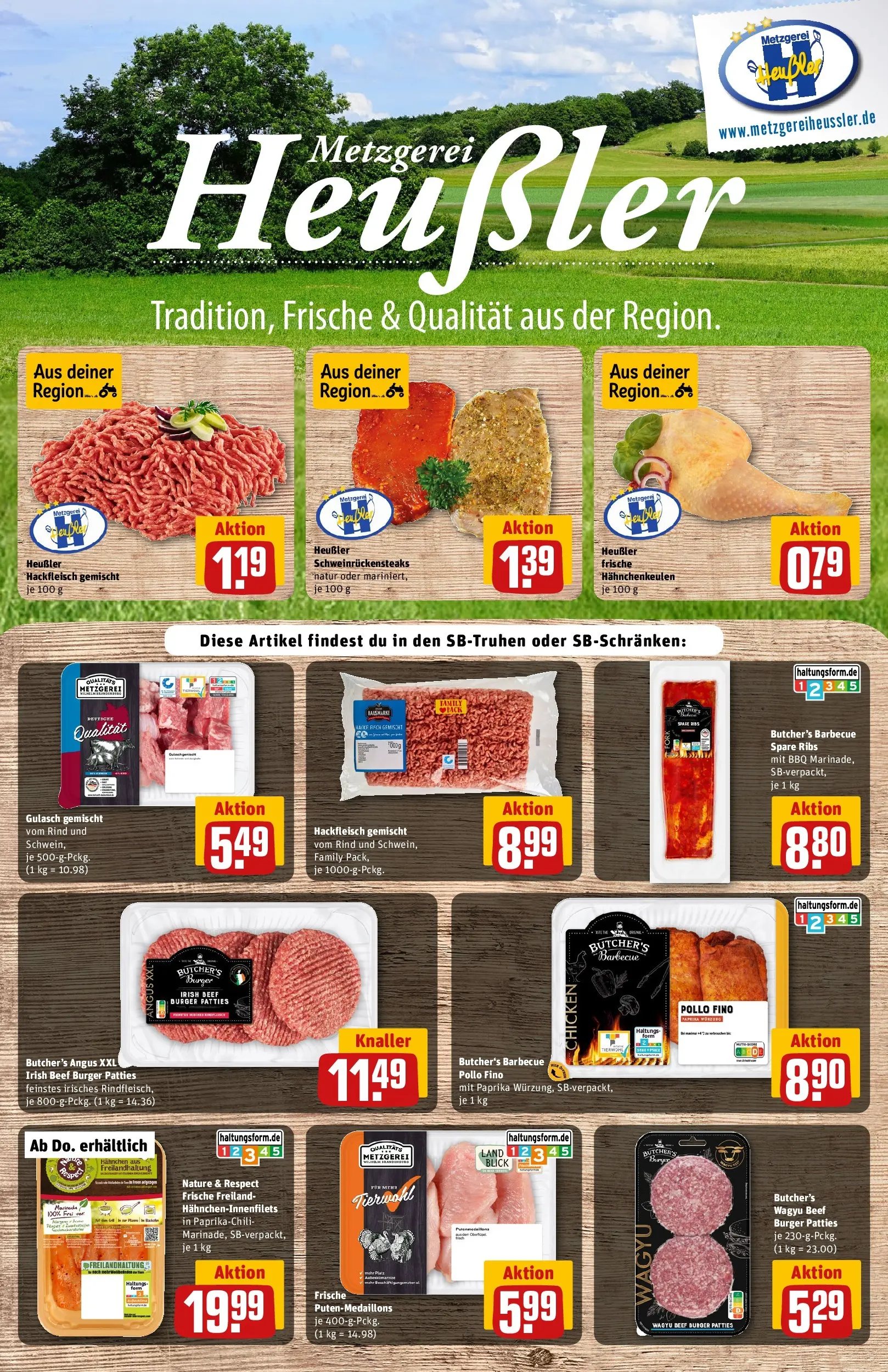 REWE Prospekt ab 20.07.2026 zum Blättern » Angebote | Seite: 11 | Produkte: Hahnchen, Spare ribs, Burger, Hackfleisch