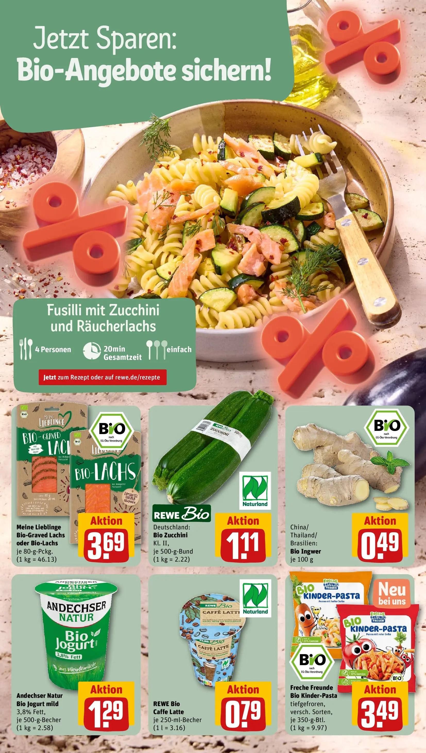 REWE Prospekt ab 20.07.2026 zum Blättern » Angebote | Seite: 6 | Produkte: Milch, Lachs, Räucherlachs, Zucchini