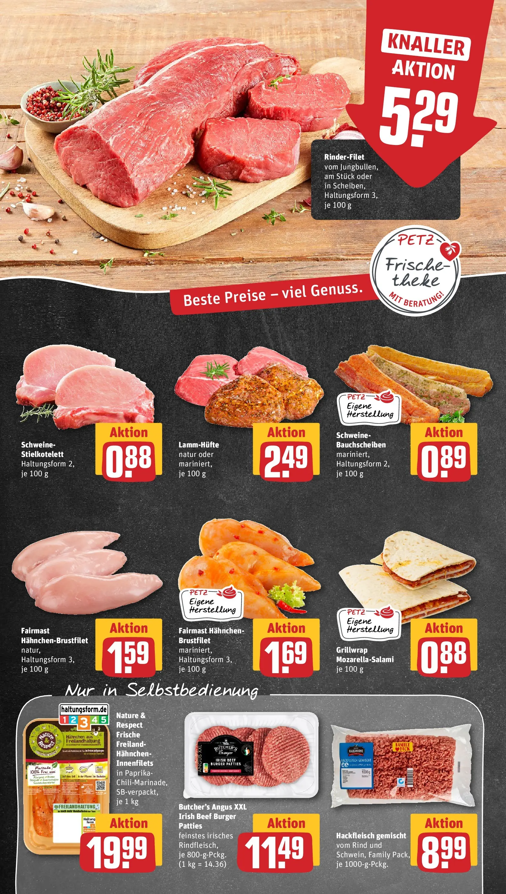 REWE Prospekt ab 20.07.2026 zum Blättern » Angebote | Seite: 10 | Produkte: Hahnchen, Rinderfilet, Paprika, Hackfleisch
