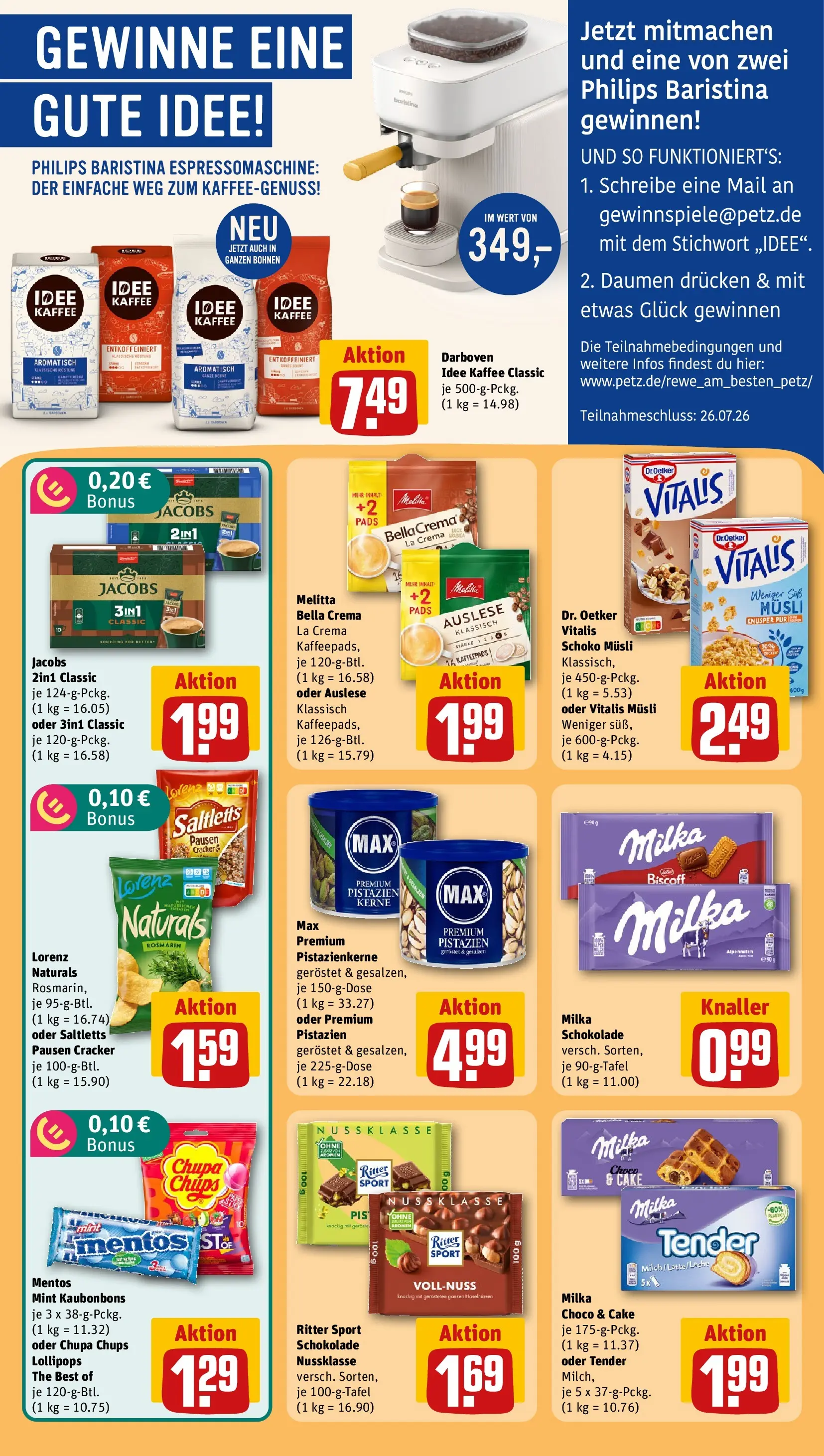 REWE Prospekt ab 20.07.2026 zum Blättern » Angebote | Seite: 23 | Produkte: Musli, Kaffee, Ritter sport, Milka