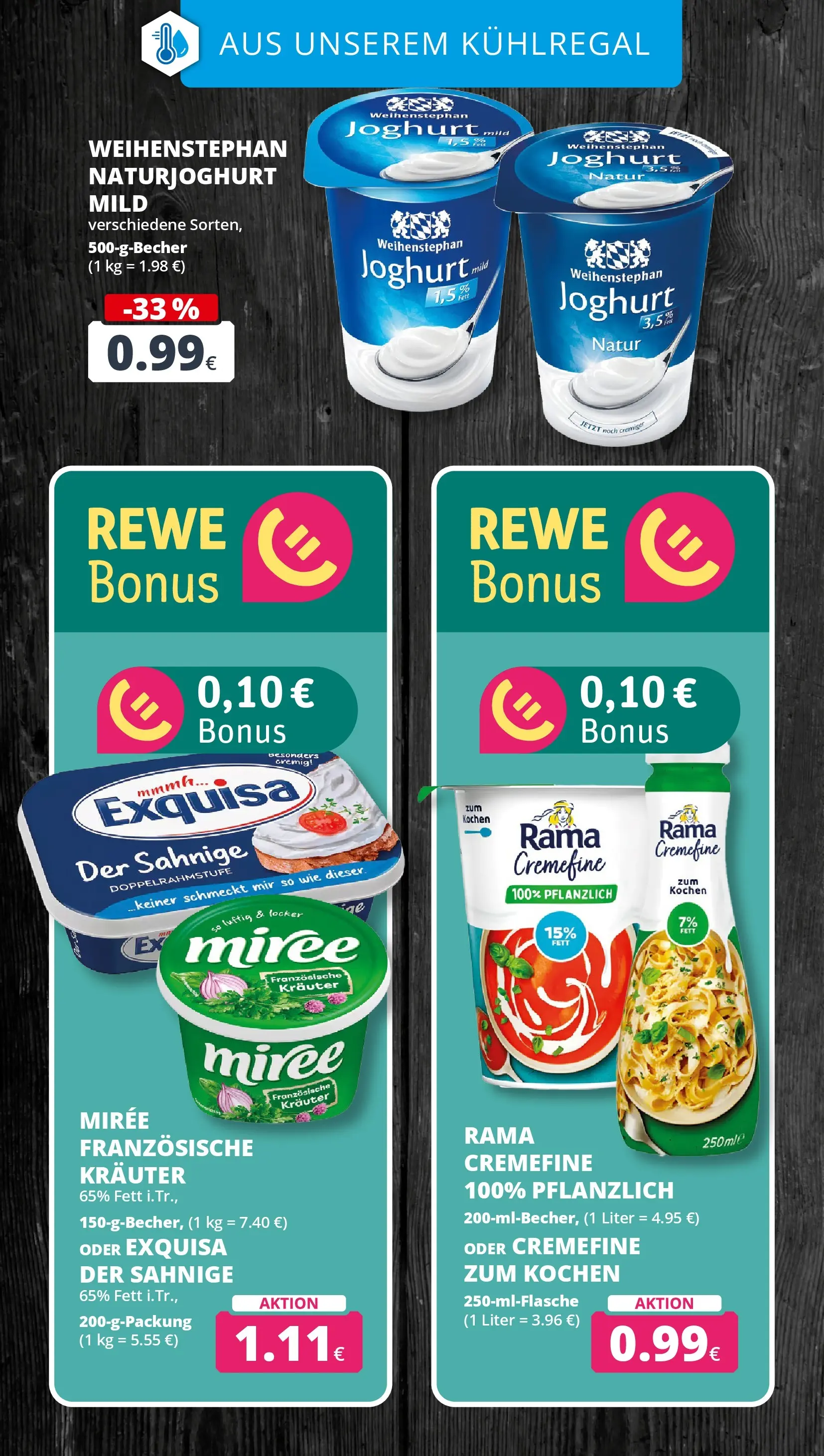 REWE Prospekt ab 20.07.2026 zum Blättern » Angebote | Seite: 15 | Produkte: Rama, Joghurt, Exquisa