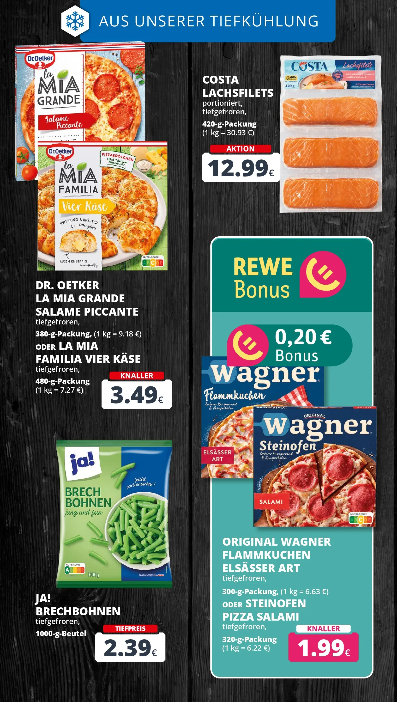 REWE Prospekt ab 20.07.2026 zum Blättern » Angebote | Seite: 17 | Produkte: Käse, Salami, Pizza