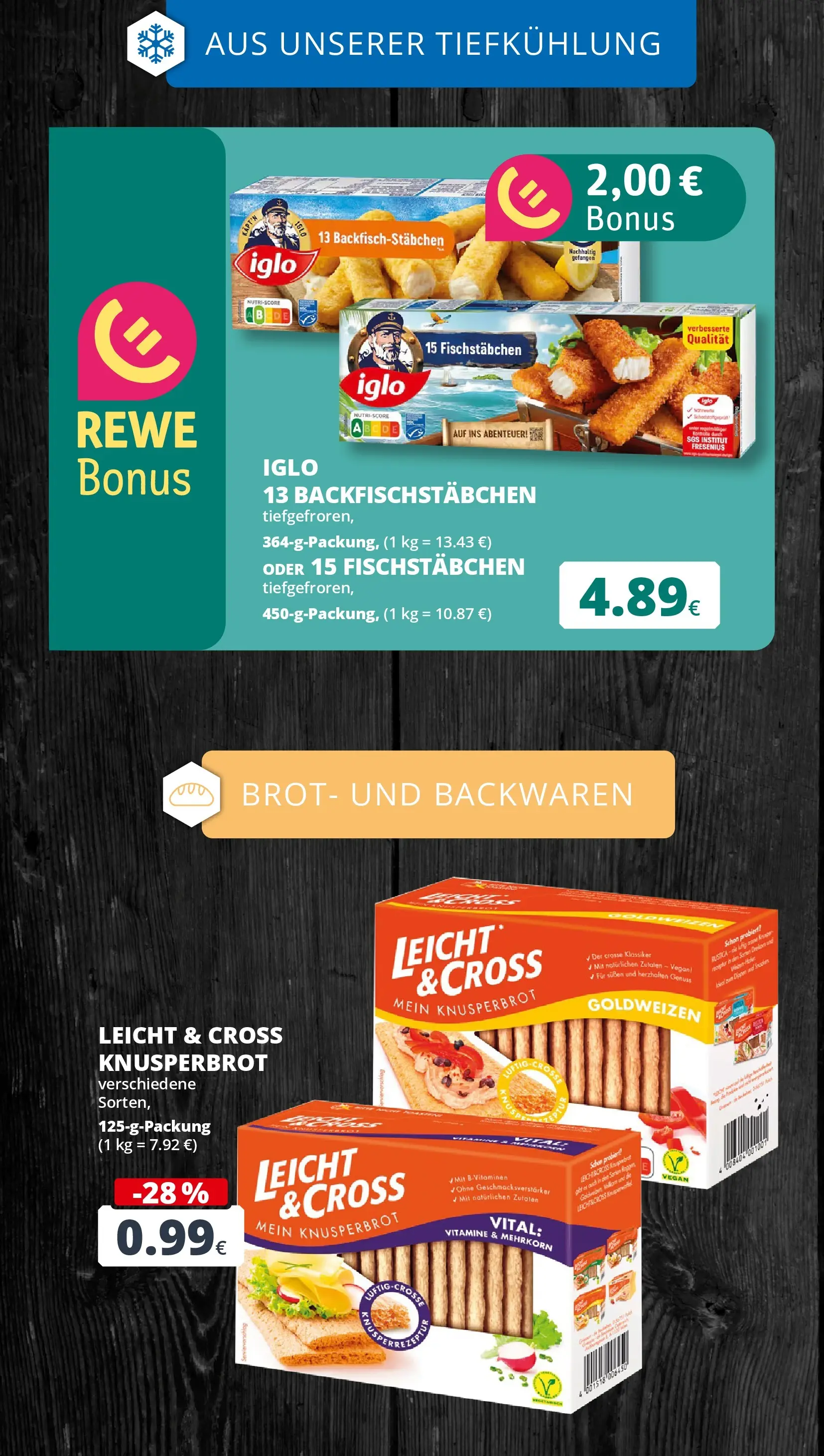 REWE Prospekt ab 20.07.2026 zum Blättern » Angebote | Seite: 18 | Produkte: Iglo, Fischstabchen, Brot