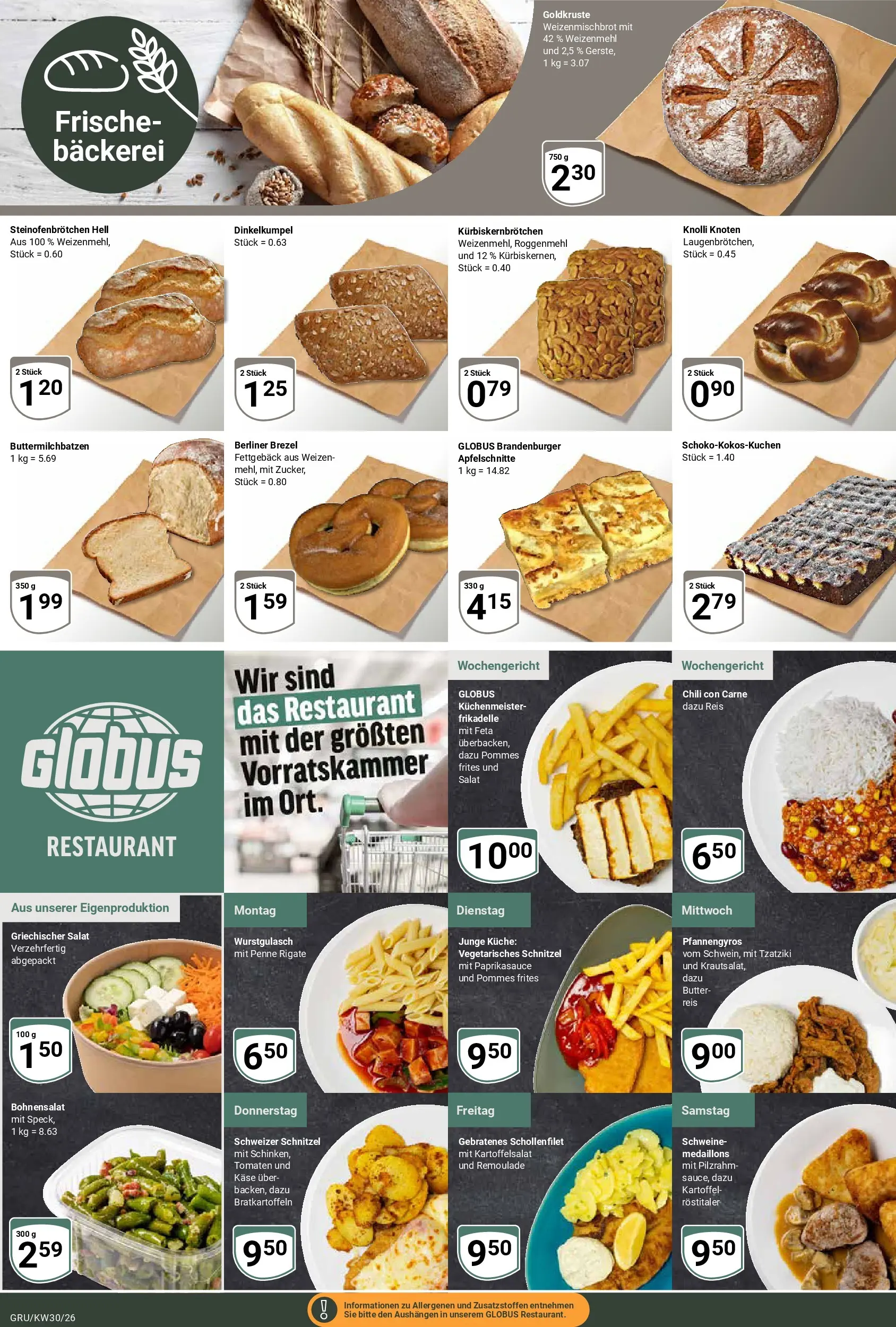 Globus Prospekt Grünstadt (ab 20.07.2026) » Angebote online | Seite: 6 | Produkte: Weizenmehl, Schnitzel, Chili, Salat