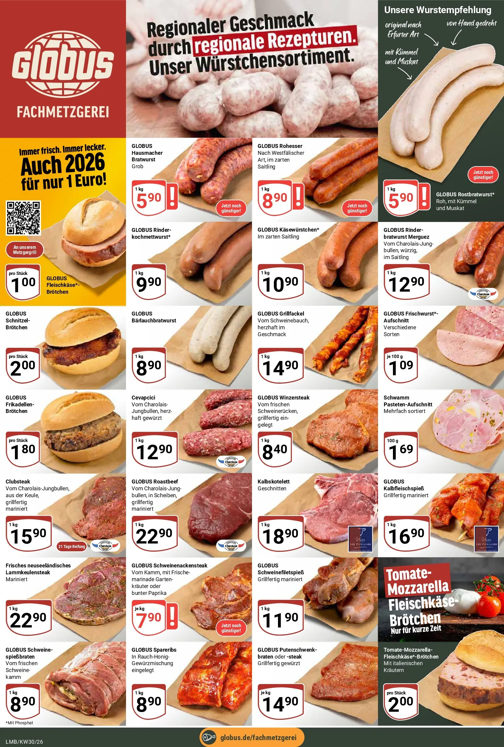 Globus Prospekt Limburg (ab 20.07.2026) » Angebote online | Seite: 7 | Produkte: Mozzarella, Cevapcici, Paprika, Steak