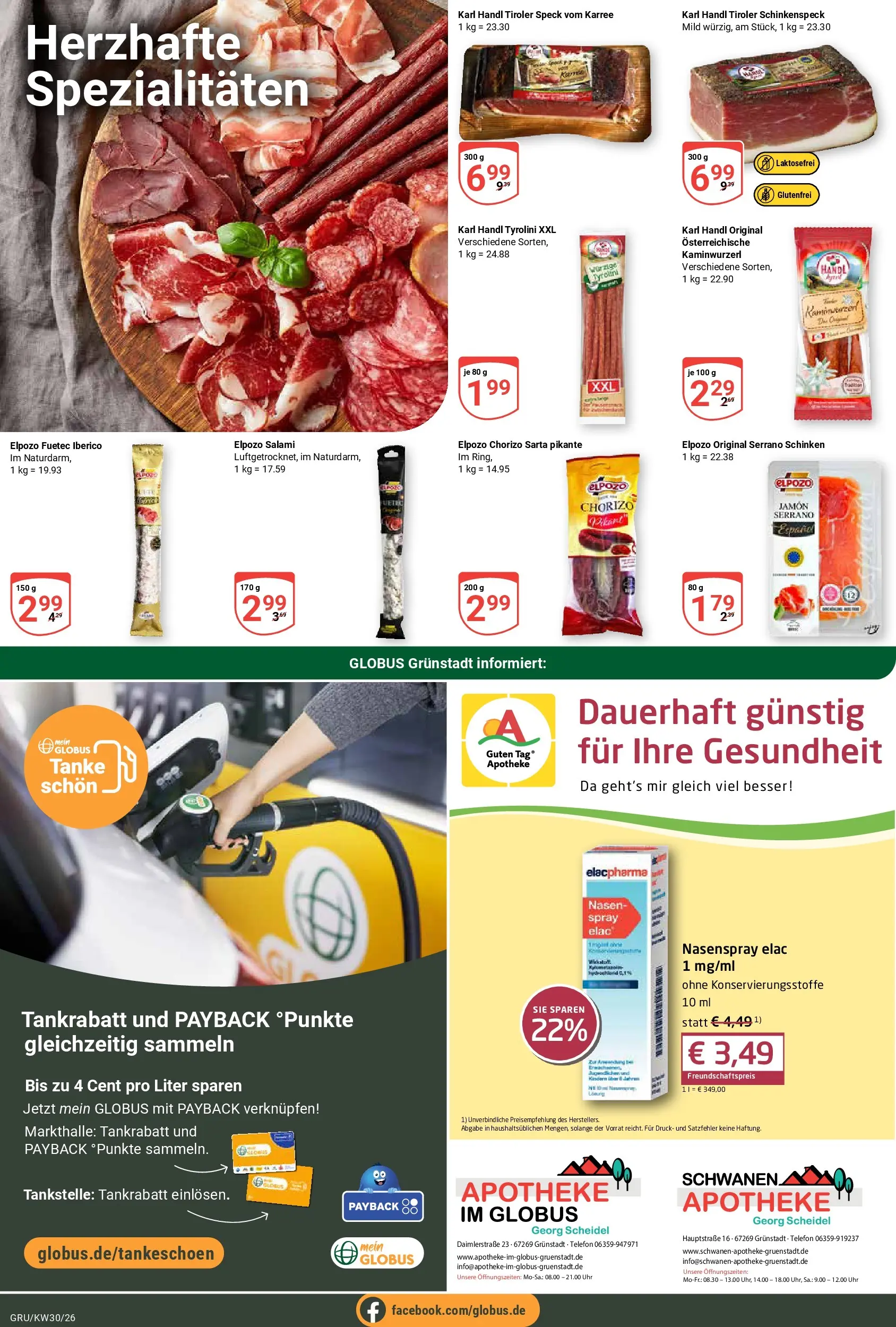 Globus Prospekt Grünstadt (ab 20.07.2026) » Angebote online | Seite: 11 | Produkte: Salami, Serrano schinken, Telefon, Uhr