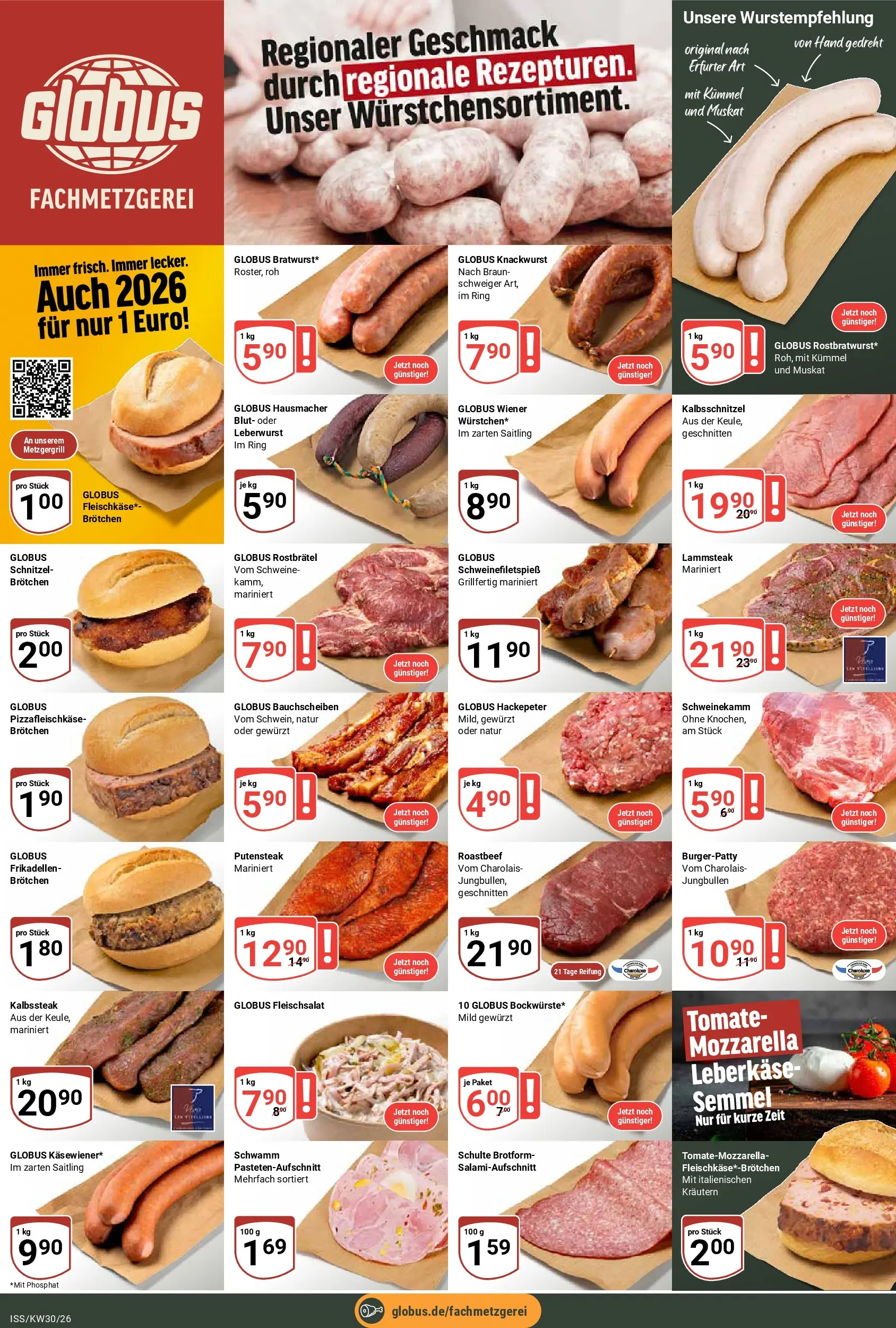 Globus Prospekt Isserstedt (ab 20.07.2026) » Angebote online | Seite: 8 | Produkte: Mozzarella, Schnitzel, Roastbeef, Leberkase