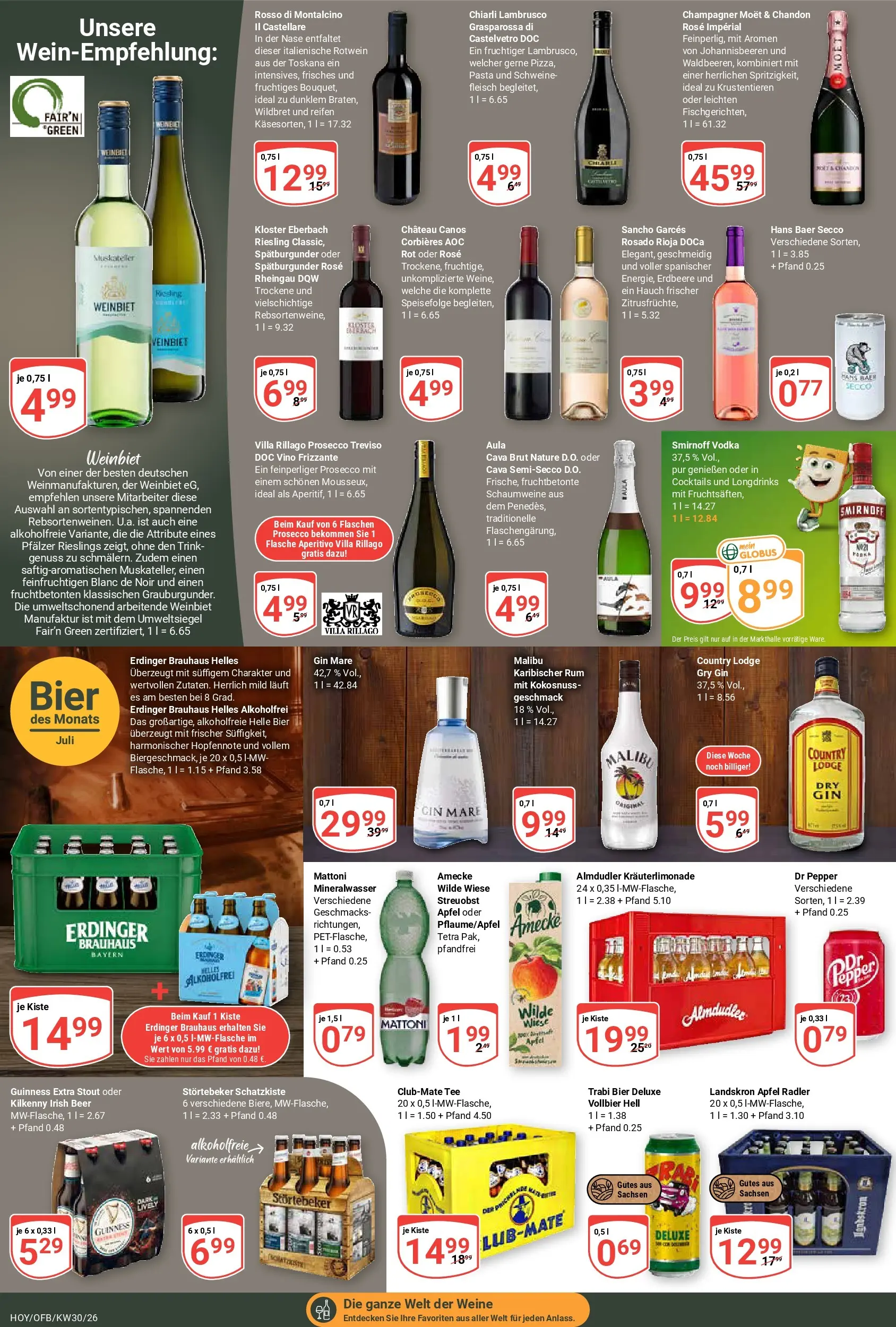 Globus Prospekt Hoyerswerda (ab 20.07.2026) » Angebote online | Seite: 18 | Produkte: Rotwein, Äpfel, Prosecco, Fleisch