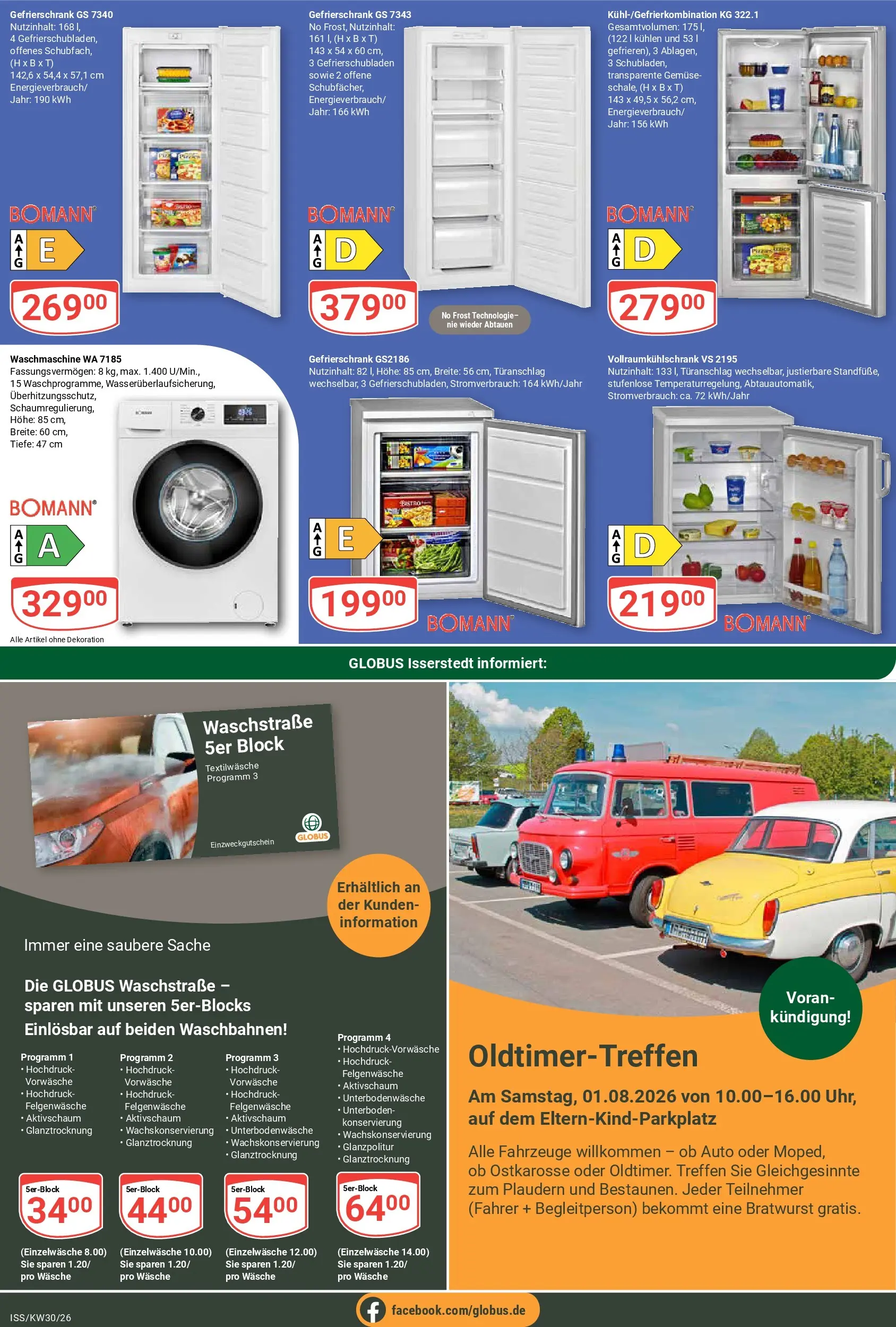 Globus Prospekt Isserstedt (ab 20.07.2026) » Angebote online | Seite: 24 | Produkte: Gefrierschrank, Bratwurst, Waschmaschine, Gemüse