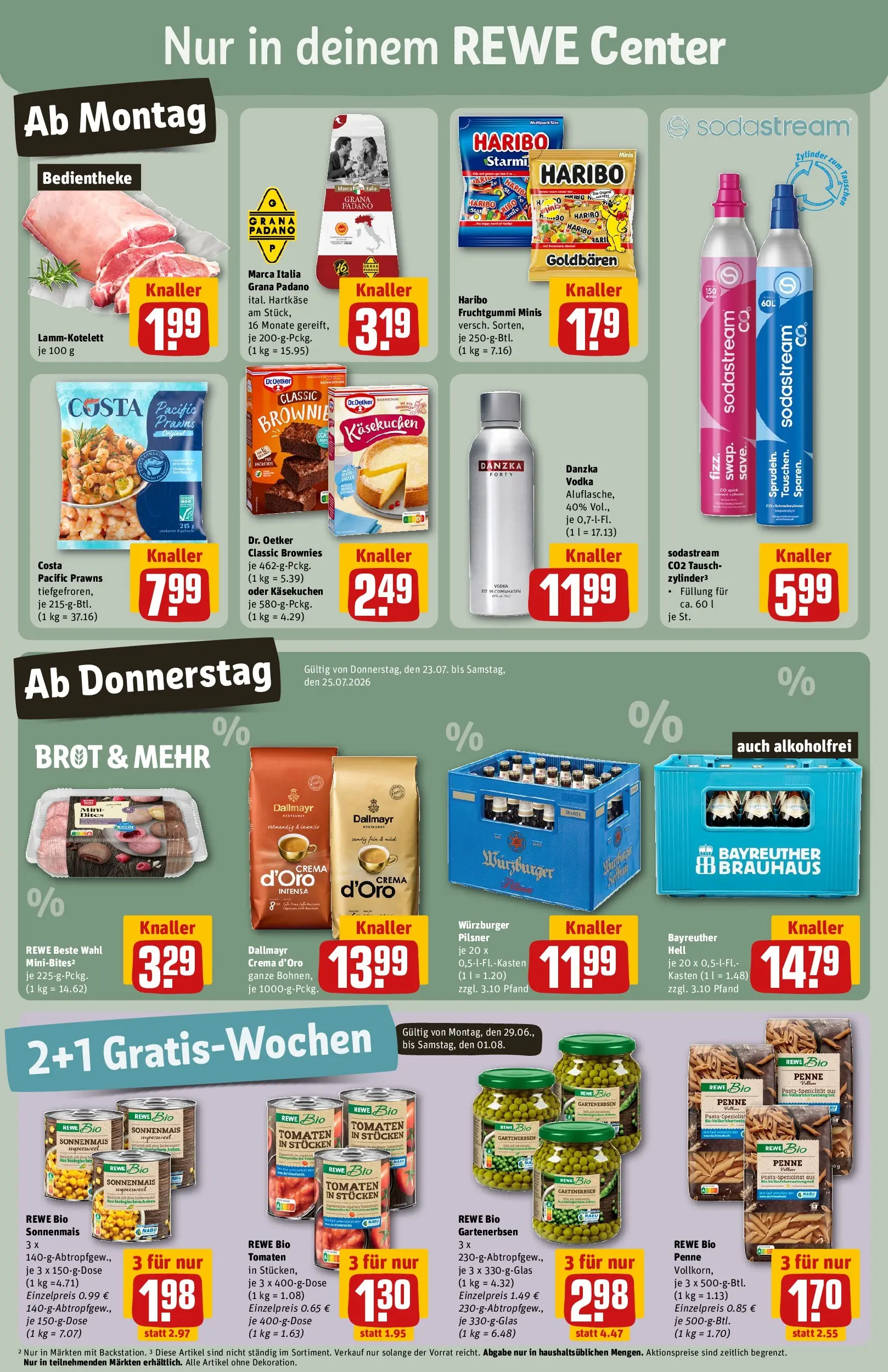 REWE Prospekt ab 20.07.2026 zum Blättern » Angebote | Seite: 3 | Produkte: Haribo, Dallmayr, Brot, Sodastream
