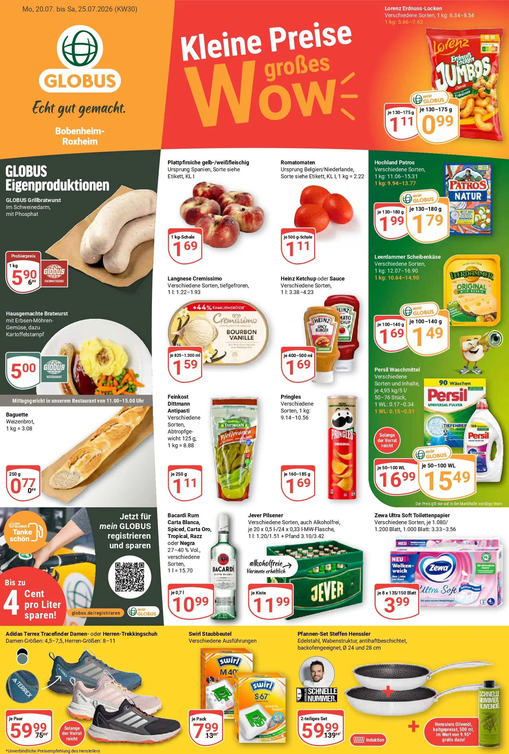 Globus Prospekt Bobenheim-Roxheim (ab 20.07.2026) » Angebote online | Seite: 1 | Produkte: Langnese, Leerdammer, Jever, Pringles