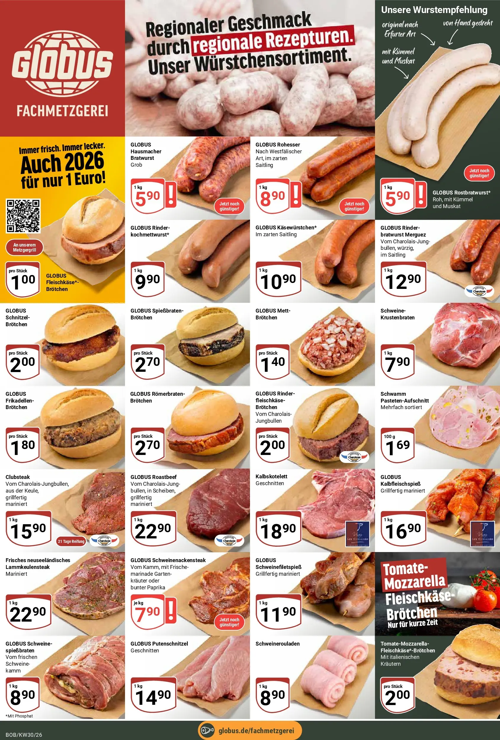 Globus Prospekt Bobenheim-Roxheim (ab 20.07.2026) » Angebote online | Seite: 7 | Produkte: Mozzarella, Bratwurst, Krustenbraten, Paprika