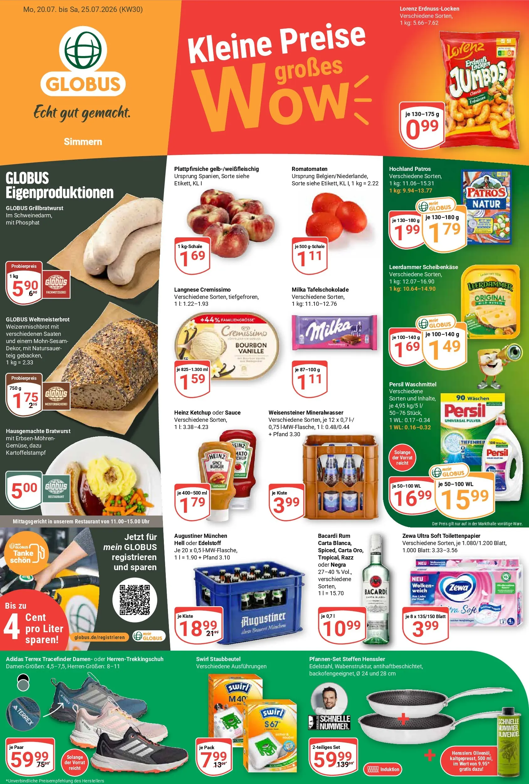 Globus Prospekt Simmern (ab 20.07.2026) » Angebote online | Seite: 1 | Produkte: Bacardi, Langnese, Heinz ketchup, Leerdammer