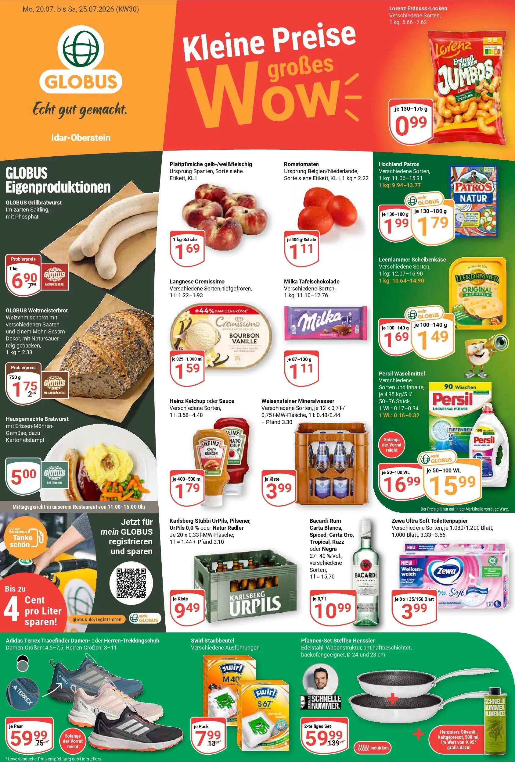 Globus Prospekt Idar-Oberstein (ab 20.07.2026) » Angebote online | Seite: 1 | Produkte: Heinz ketchup, Patros, Radler, Persil
