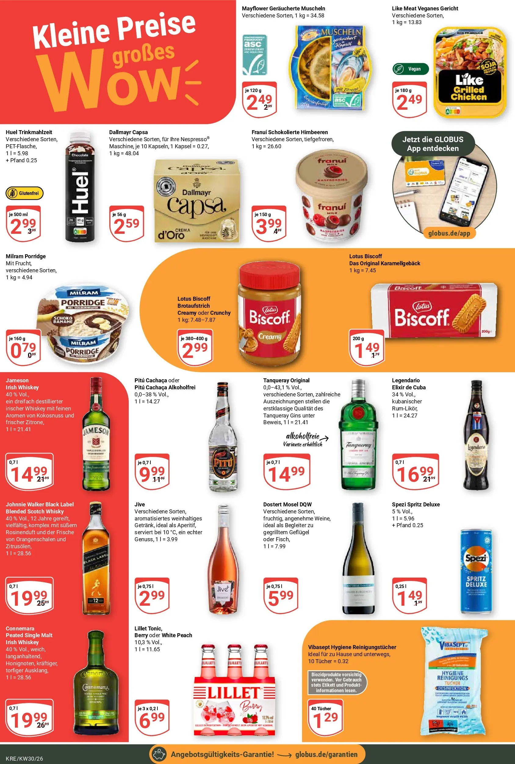 Globus Prospekt Krefeld (ab 20.07.2026) » Angebote online | Seite: 3 | Produkte: Himbeeren, Reinigungstücher, Like meat, Johnnie walker