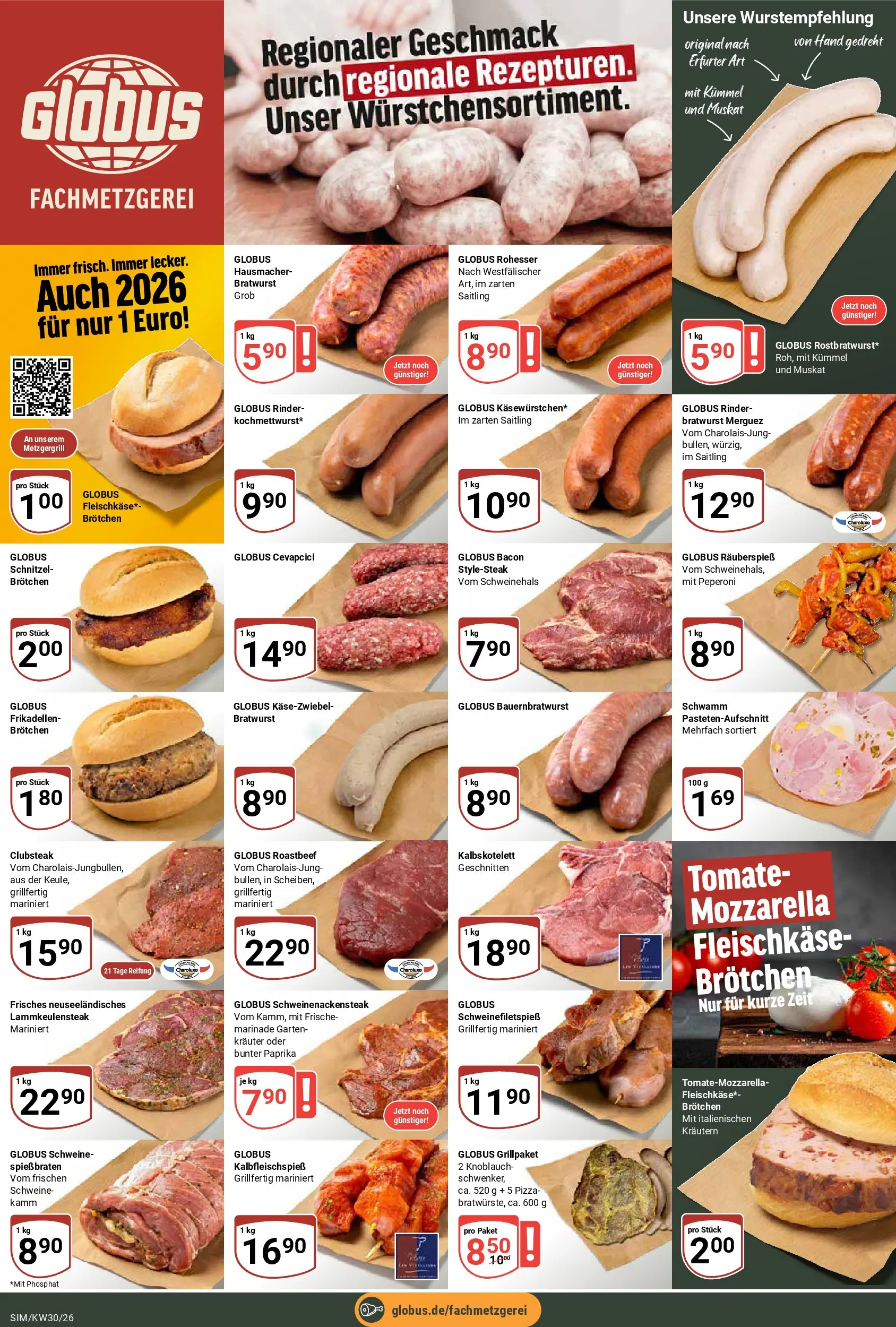 Globus Prospekt Simmern (ab 20.07.2026) » Angebote online | Seite: 7 | Produkte: Bratwurst, Cevapcici, Paprika, Knoblauch