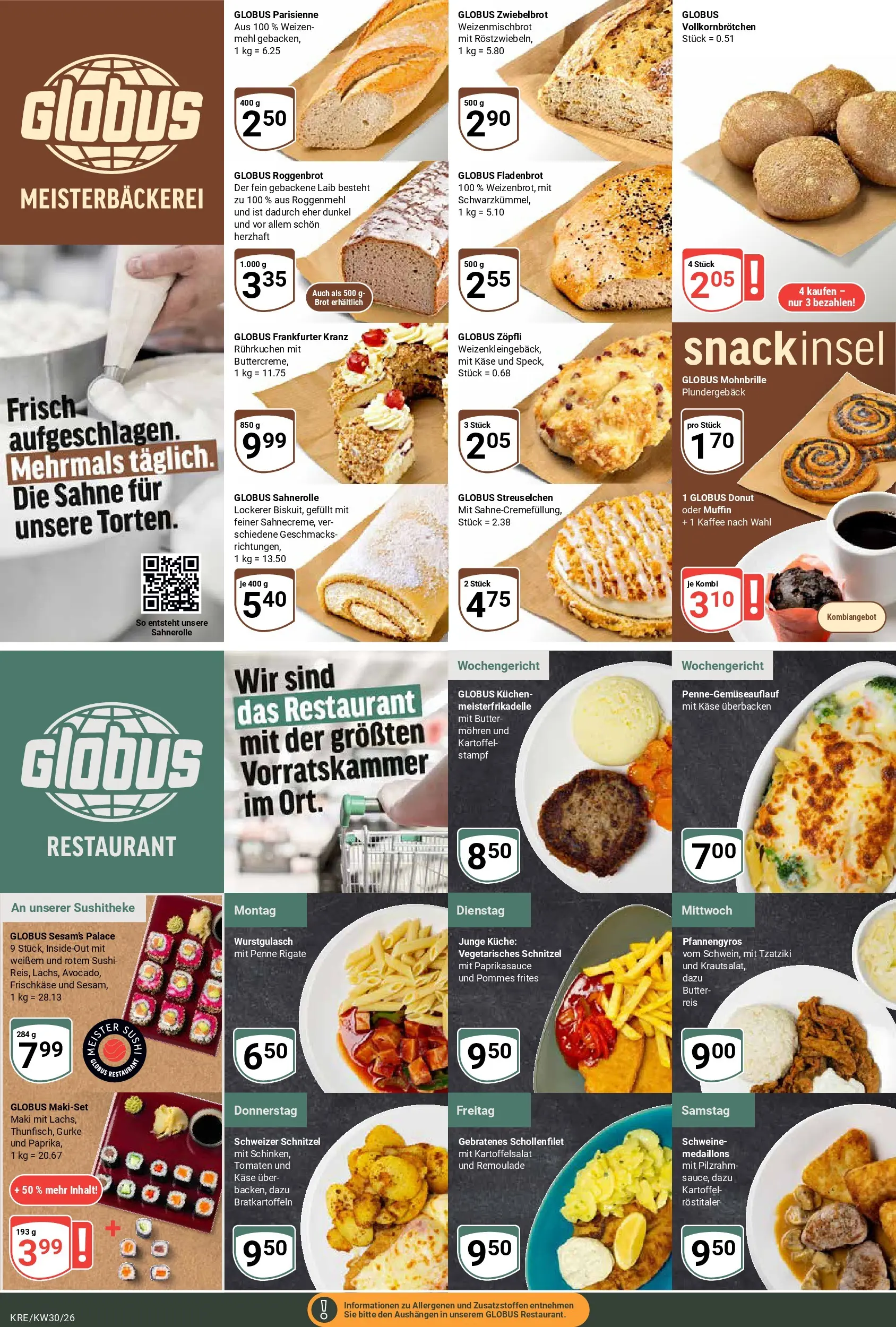 Globus Prospekt Krefeld (ab 20.07.2026) » Angebote online | Seite: 6 | Produkte: Butter, Schnitzel, Mohren, Reis