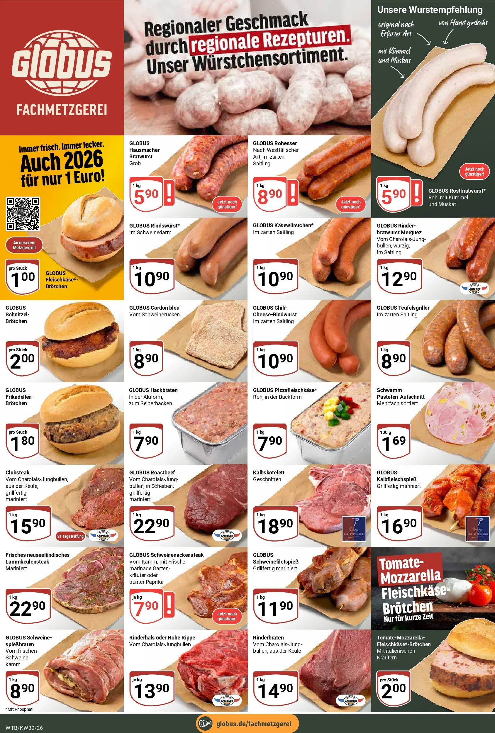 Globus Prospekt Wächtersbach (ab 20.07.2026) » Angebote online | Seite: 7 | Produkte: Mozzarella, Bratwurst, Roastbeef, Chili
