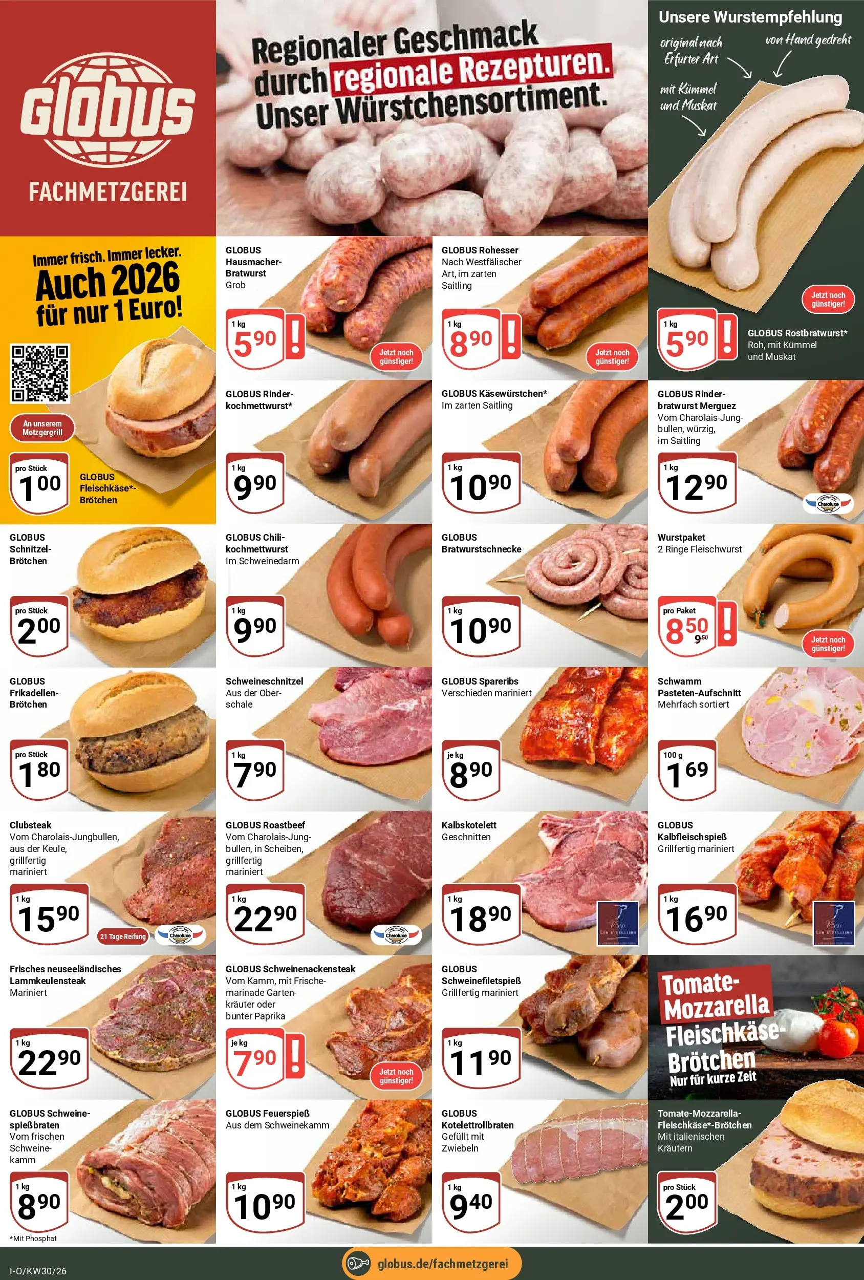 Globus Prospekt Idar-Oberstein (ab 20.07.2026) » Angebote online | Seite: 9 | Produkte: Mozzarella, Schnitzel, Zwiebeln, Paprika