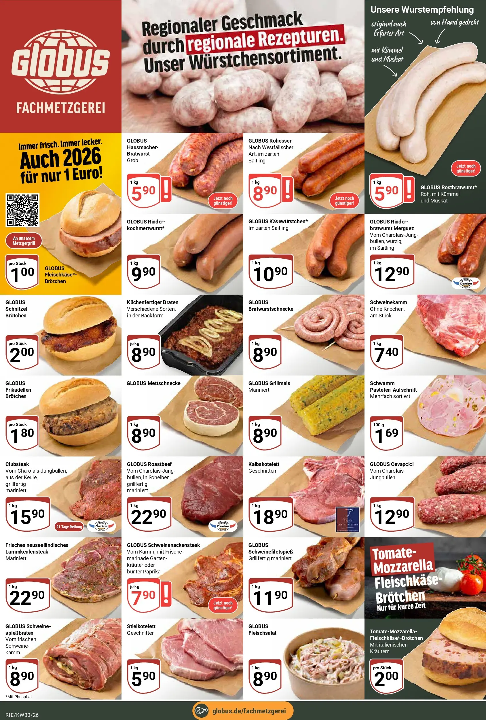 Globus Prospekt Bochum-Riemke (ab 20.07.2026) » Angebote online | Seite: 7 | Produkte: Mozzarella, Cevapcici, Schnitzel, Paprika