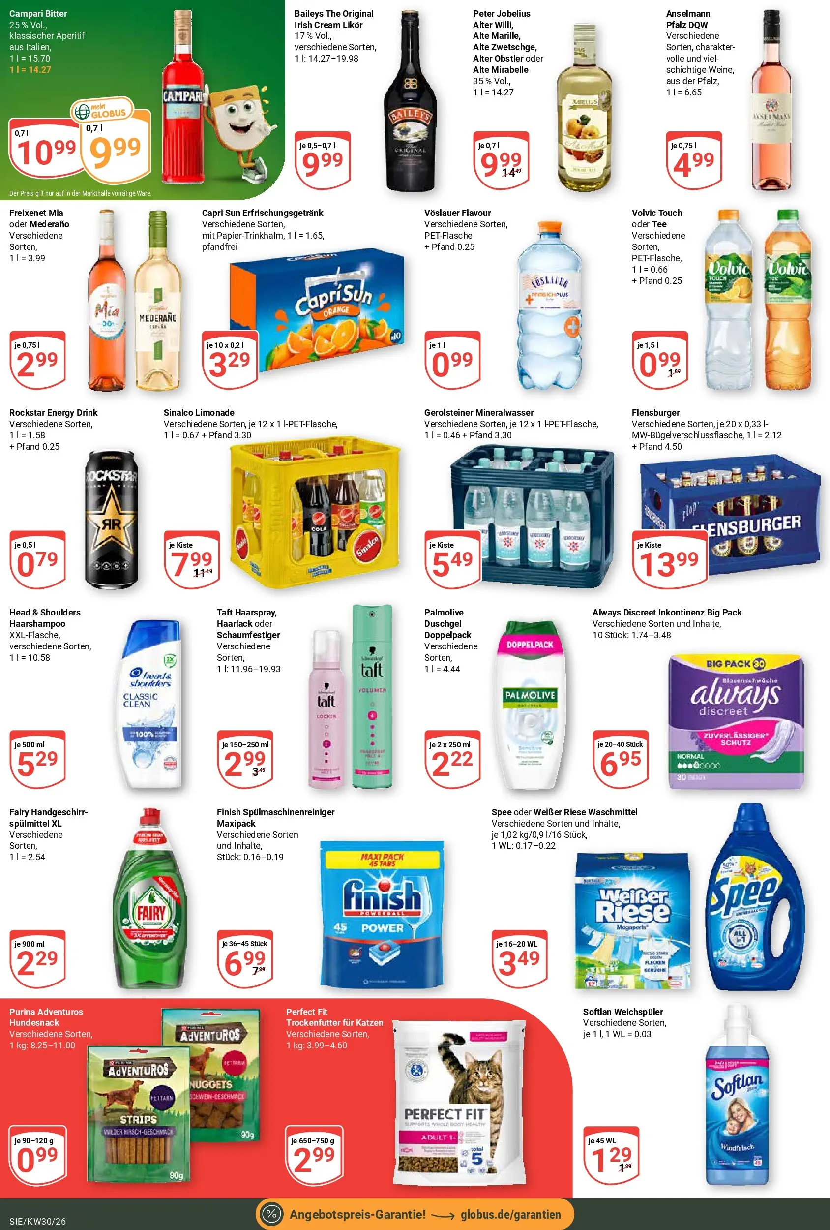 Globus Prospekt Siegen (ab 20.07.2026) » Angebote online | Seite: 4 | Produkte: Rockstar, Flensburger, Weichspüler, Waschmittel