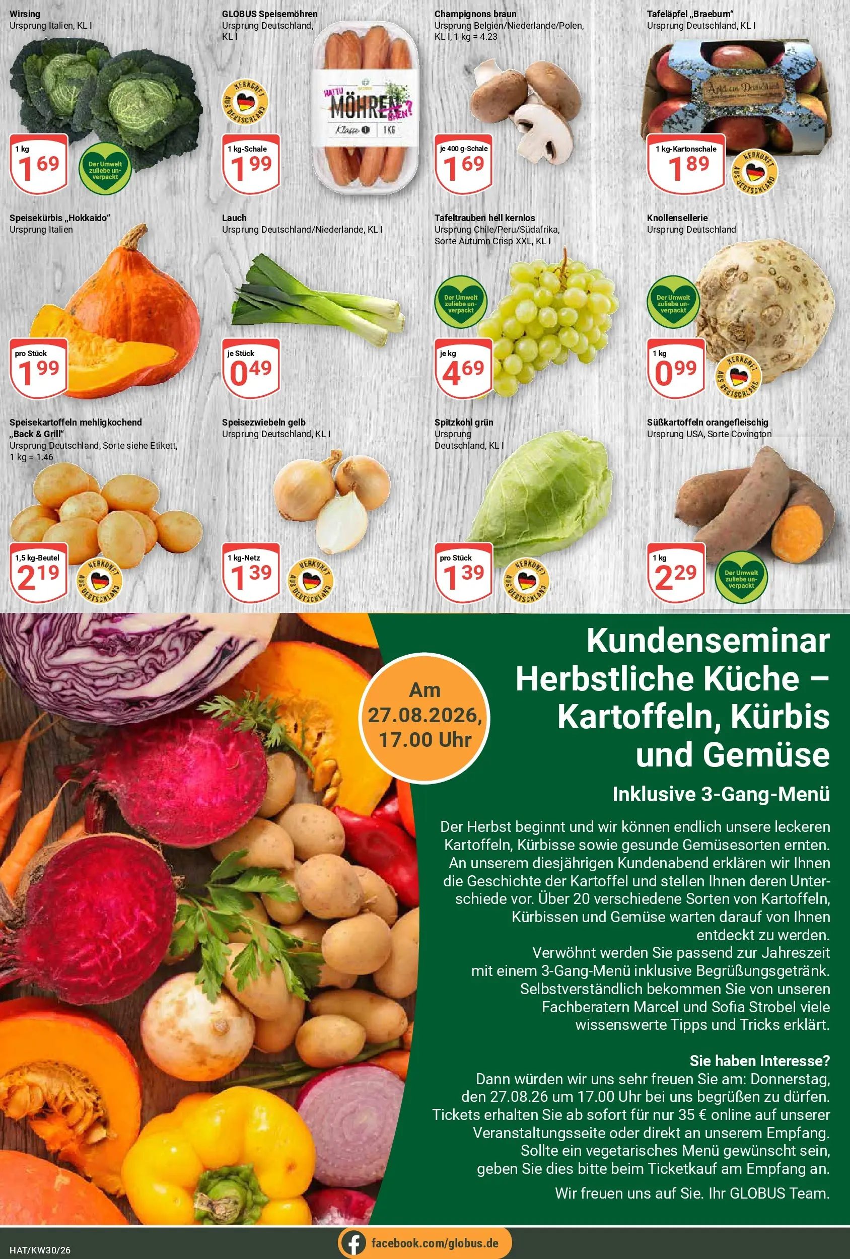 Globus Prospekt Hattersheim (ab 20.07.2026) » Angebote online | Seite: 8 | Produkte: Küche, Champignons, Gemüse, Uhr