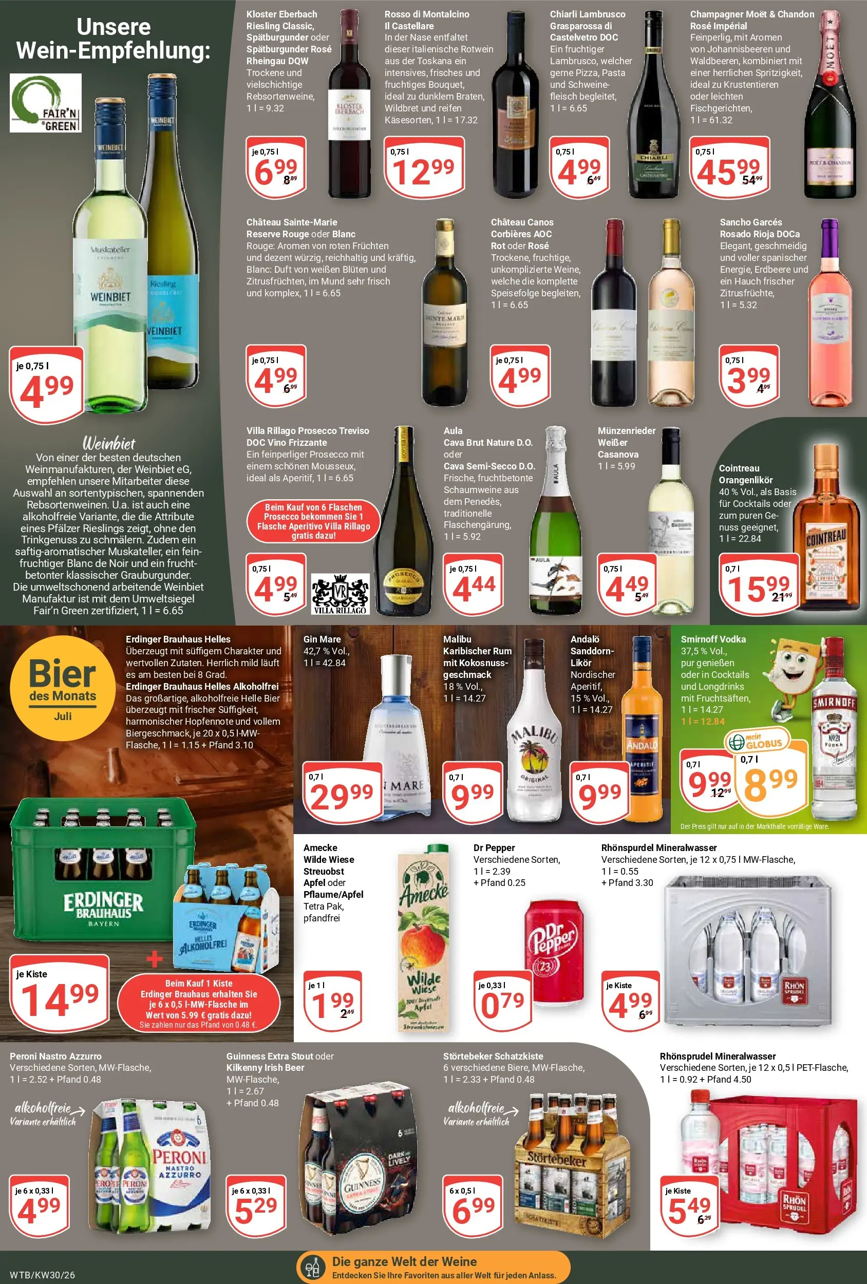 Globus Prospekt Wächtersbach (ab 20.07.2026) » Angebote online | Seite: 13 | Produkte: Rum, Duft, Mineralwasser, Pasta