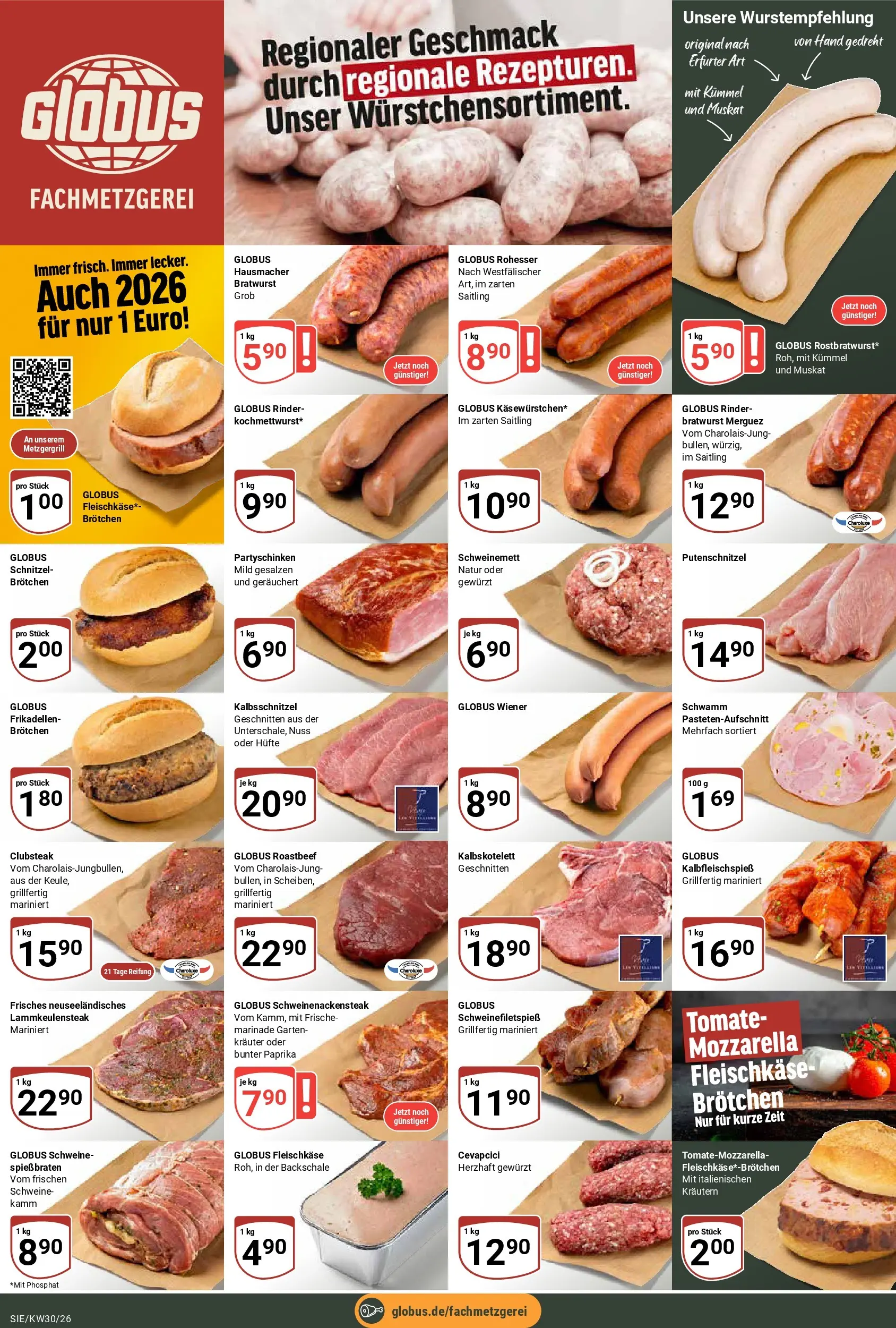 Globus Prospekt Siegen (ab 20.07.2026) » Angebote online | Seite: 9 | Produkte: Mozzarella, Cevapcici, Schnitzel, Putenschnitzel
