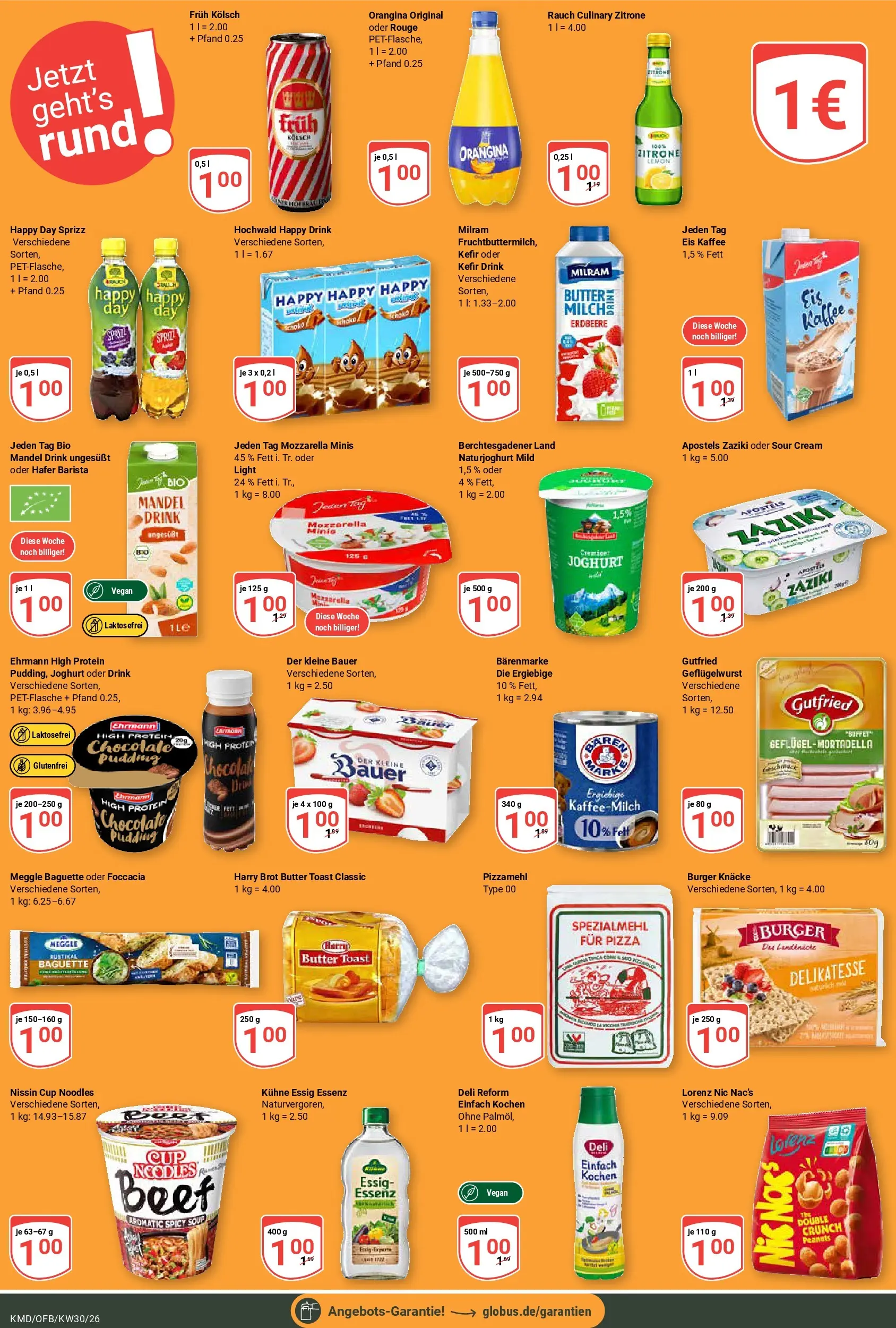 Globus Prospekt Köln (ab 20.07.2026) » Angebote online | Seite: 18 | Produkte: Essig, Mozzarella, Burger, Baguette