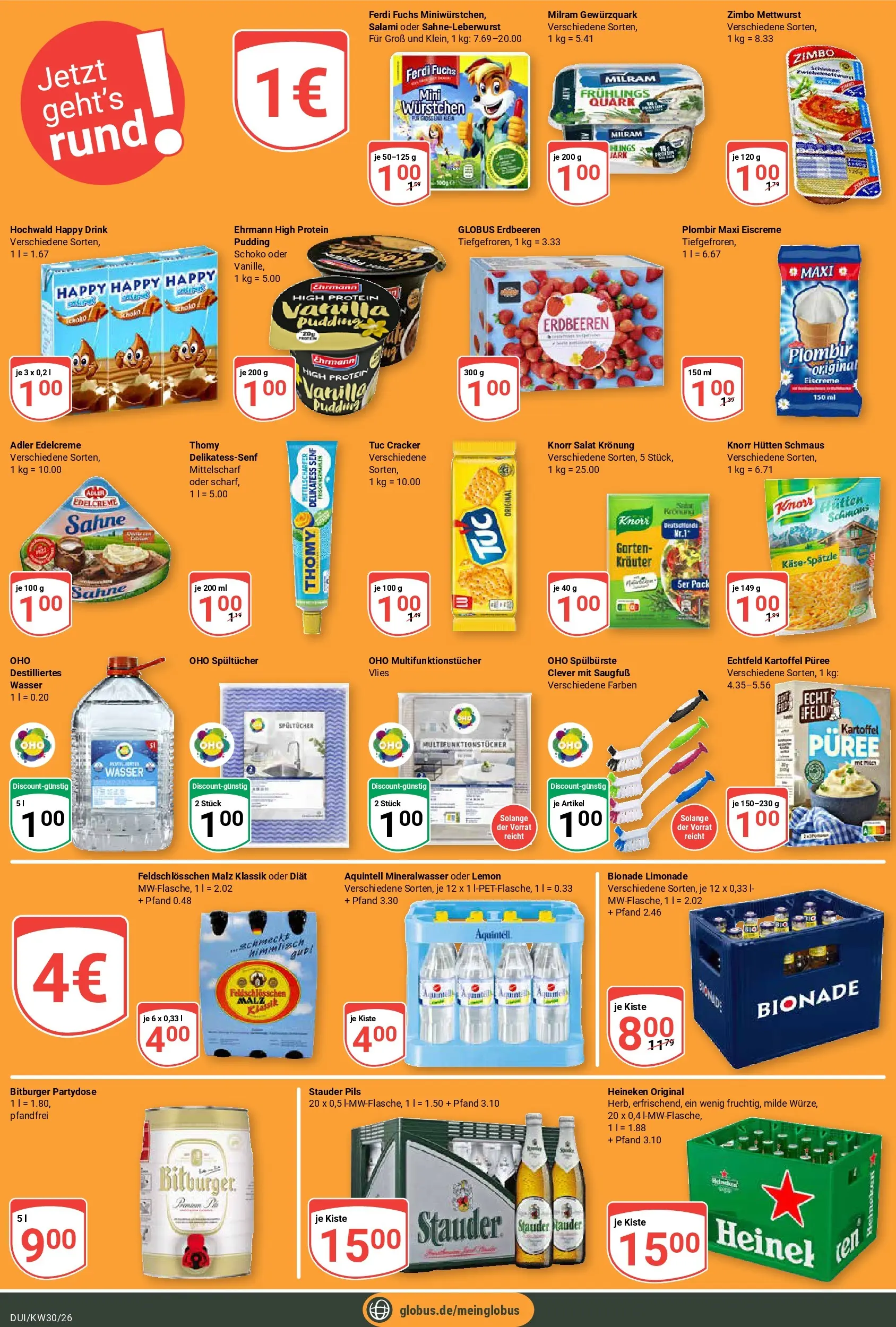 Globus Prospekt Duisburg (ab 20.07.2026) » Angebote online | Seite: 5 | Produkte: Bitburger, Bionade, Eiscreme, Mineralwasser