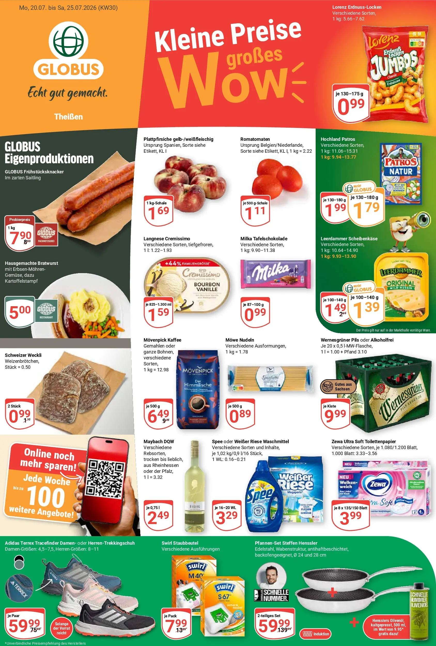 Globus Prospekt Zeitz (ab 20.07.2026) » Angebote online | Seite: 1 | Produkte: Zewa, Leerdammer, Spee, Nudeln
