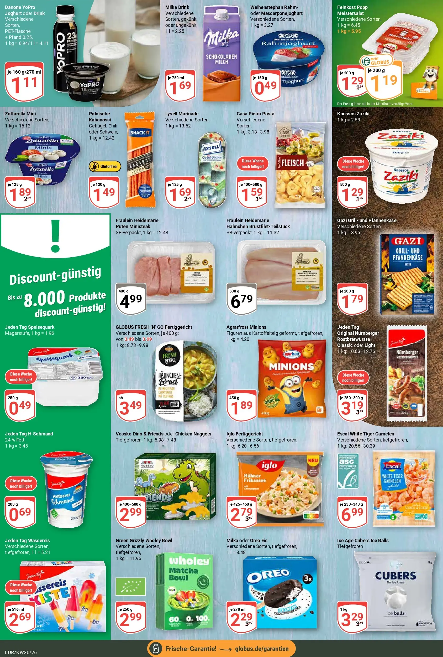 Globus Prospekt Hamburg (ab 20.07.2026) » Angebote online | Seite: 13 | Produkte: Milch, Garnelen, Chili, Speisequark