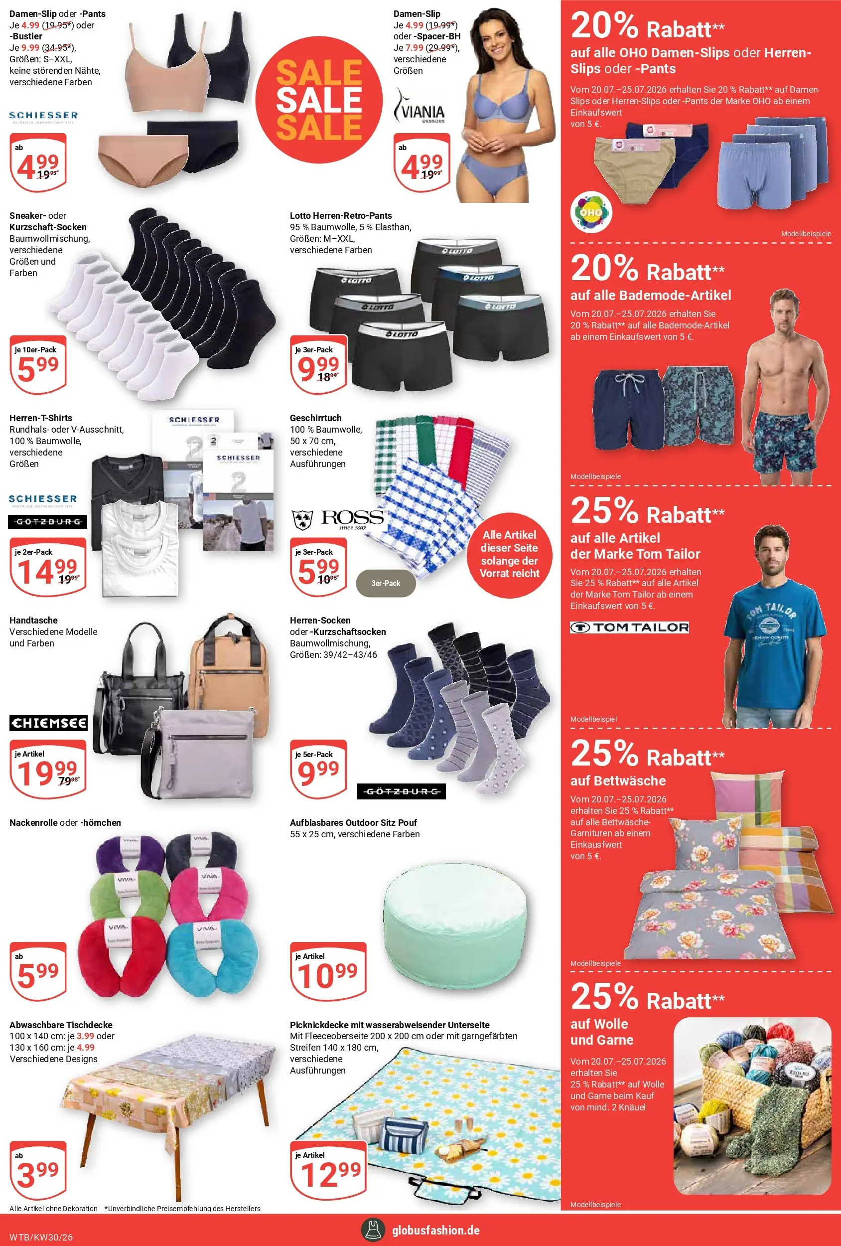 Globus Prospekt Wächtersbach (ab 20.07.2026) » Angebote online | Seite: 19 | Produkte: Bettwäsche, Pouf, Handtasche