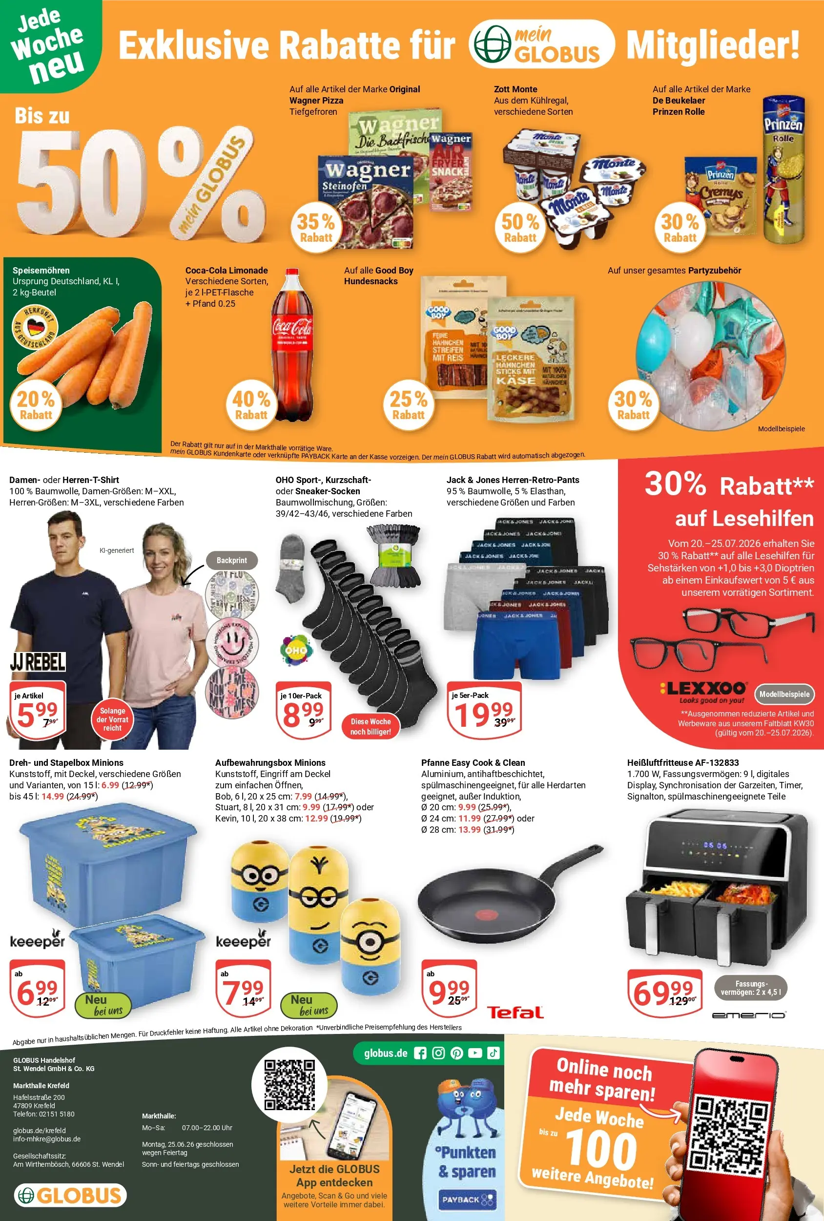 Globus Prospekt Krefeld (ab 20.07.2026) » Angebote online | Seite: 23 | Produkte: Coca cola, Käse, Jacke, Pizza