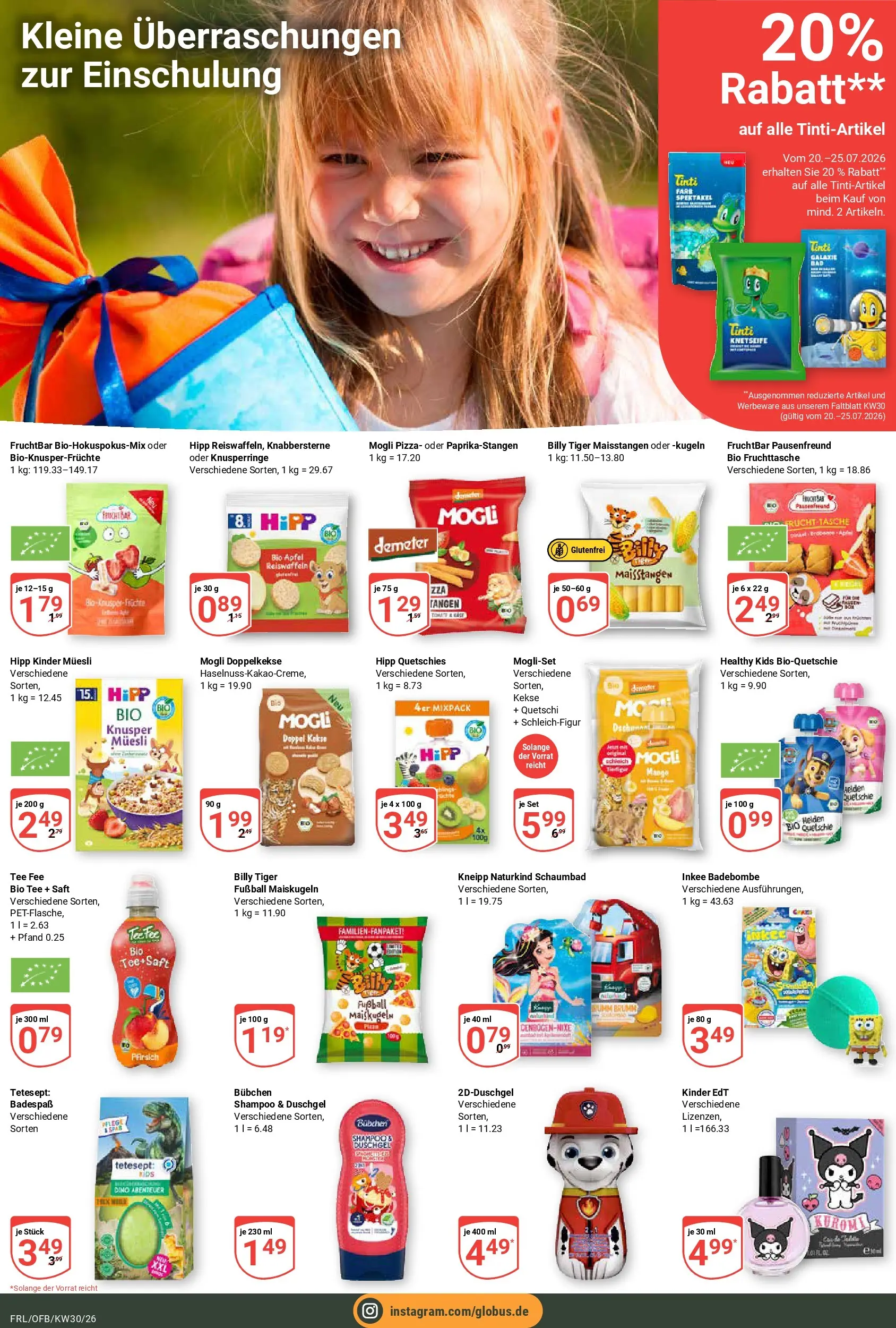 Globus Prospekt Freilassing (ab 20.07.2026) » Angebote online | Seite: 19 | Produkte: Shampoo, Pizza, Tee, Kekse