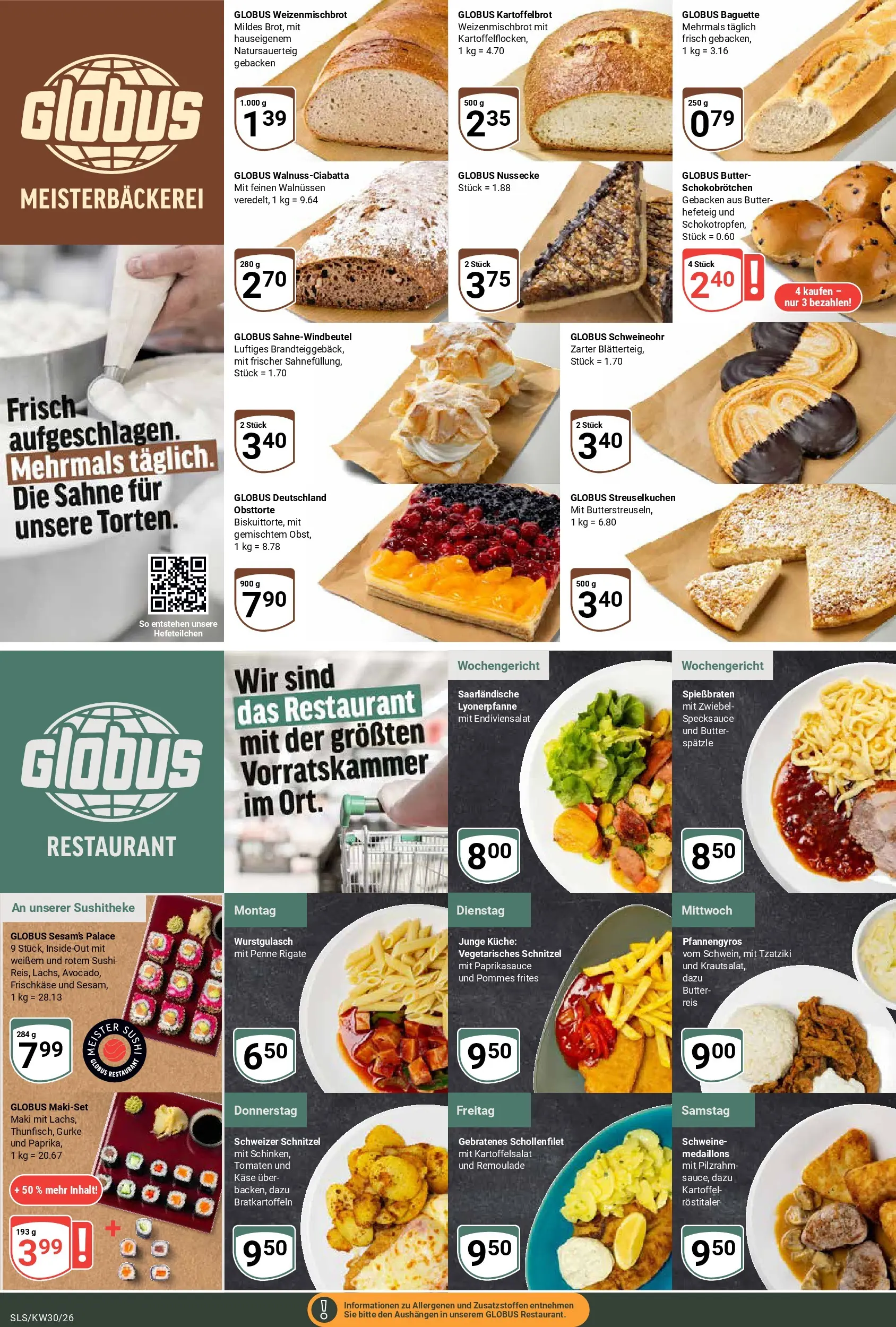 Globus Prospekt Saarlouis (ab 20.07.2026) » Angebote online | Seite: 8 | Produkte: Küche, Schnitzel, Sahne, Frischkase