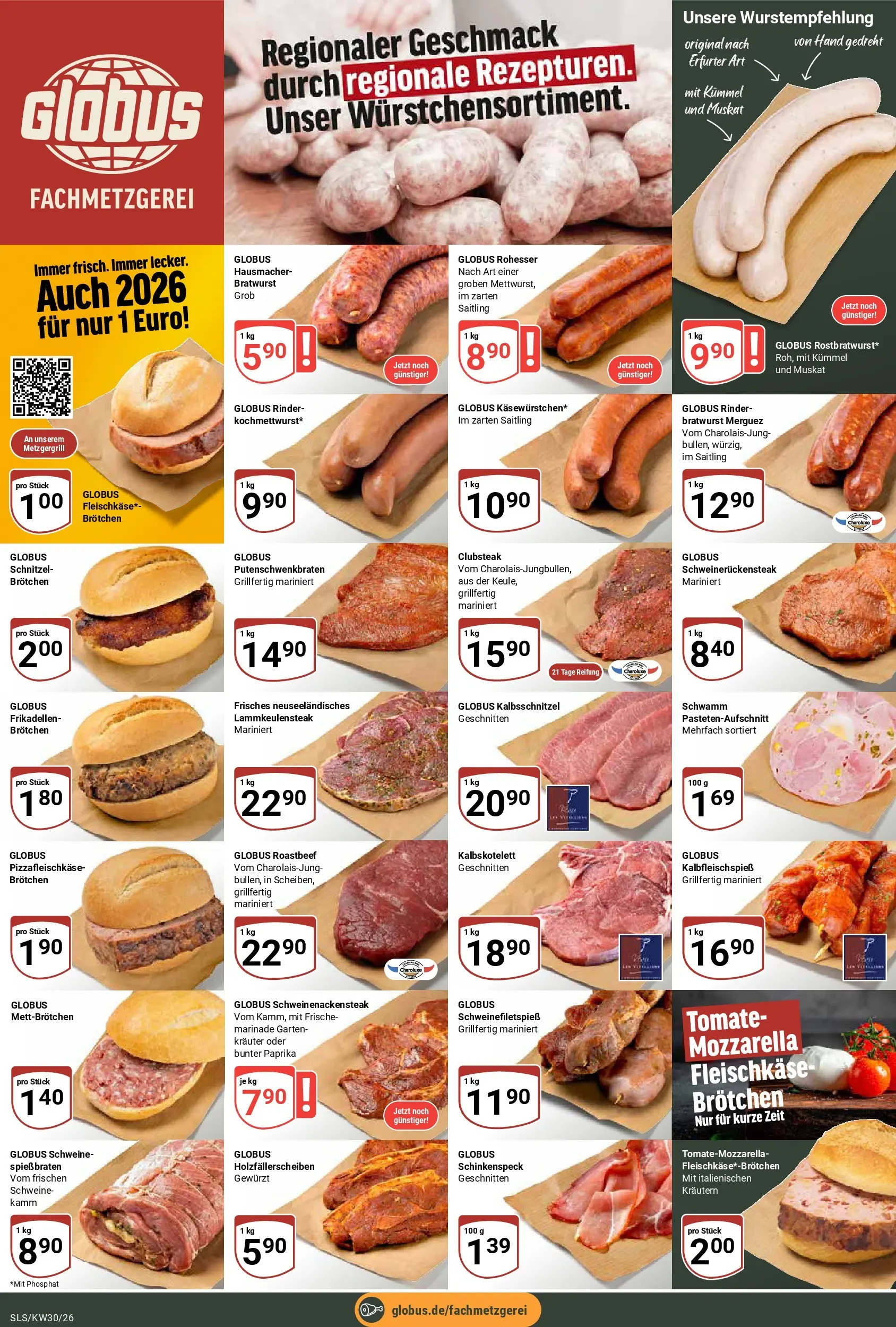 Globus Prospekt Saarlouis (ab 20.07.2026) » Angebote online | Seite: 9 | Produkte: Mozzarella, Bratwurst, Schnitzel, Paprika