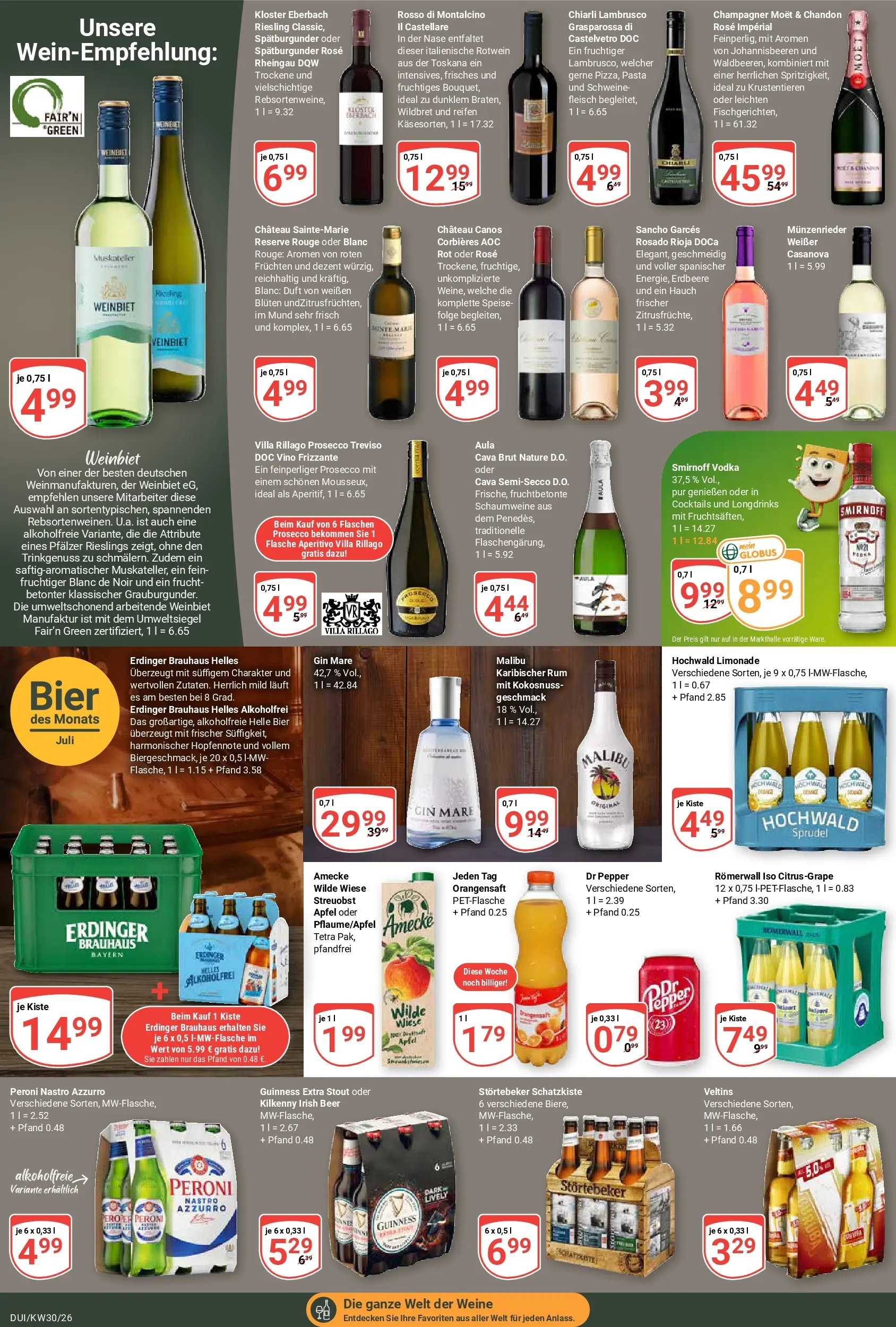 Globus Prospekt Duisburg (ab 20.07.2026) » Angebote online | Seite: 15 | Produkte: Rotwein, Rum, Duft, Smirnoff