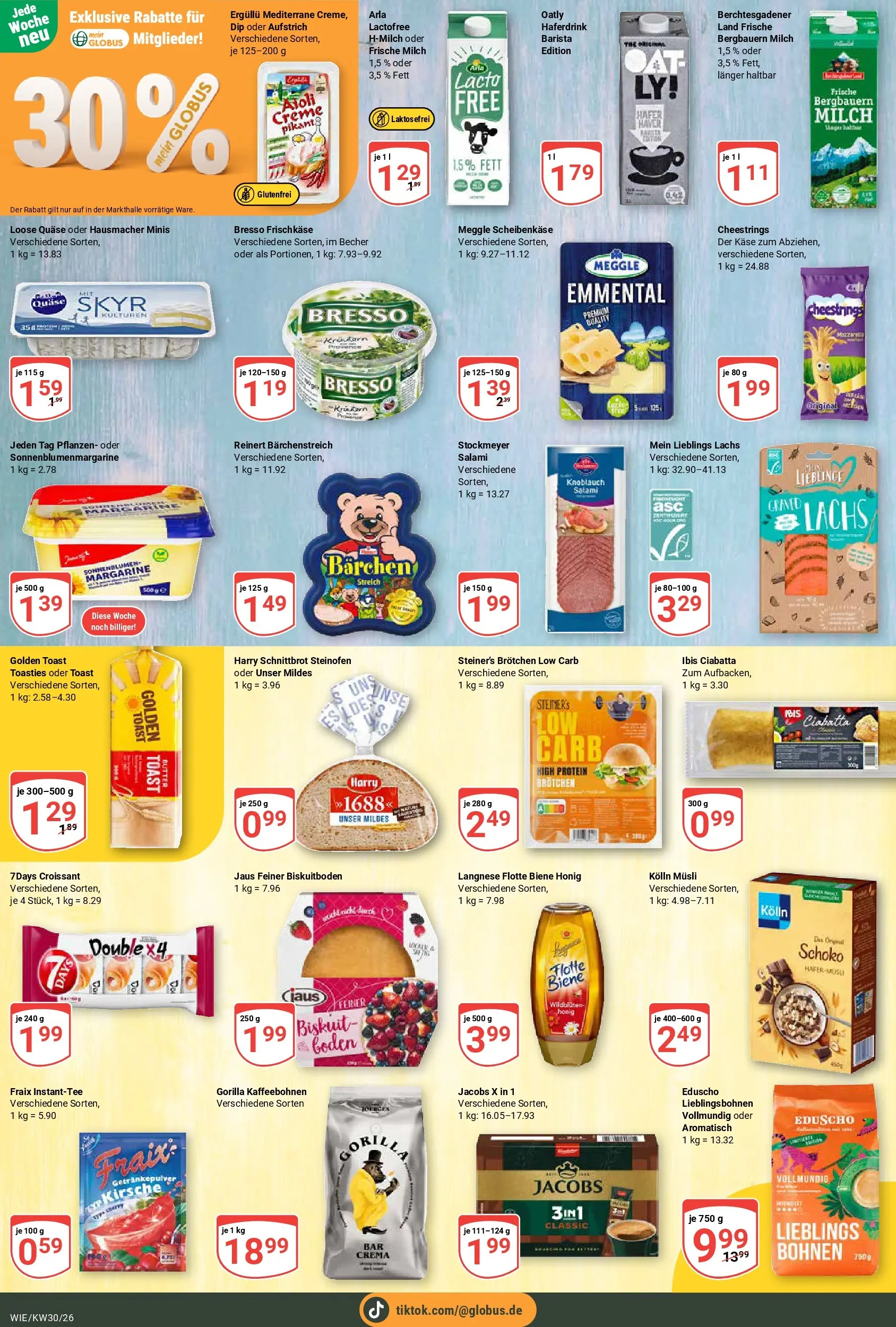 Globus Prospekt Waghäusel (ab 20.07.2026) » Angebote online | Seite: 14 | Produkte: Margarine, Butter, Toast, Lachs