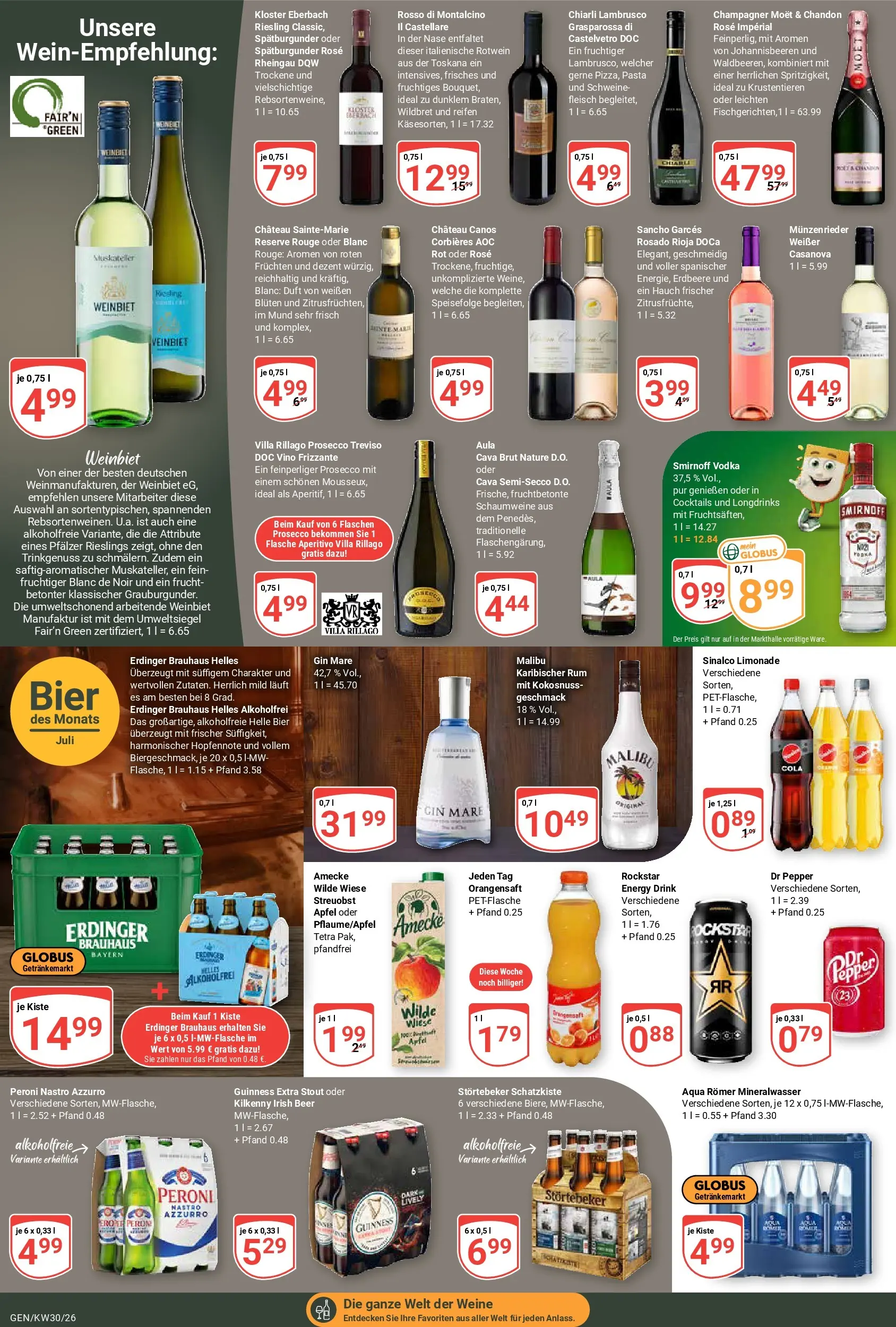 Globus Prospekt Gensingen (ab 20.07.2026) » Angebote online | Seite: 14 | Produkte: Energy, Rum, Gin, Fleisch