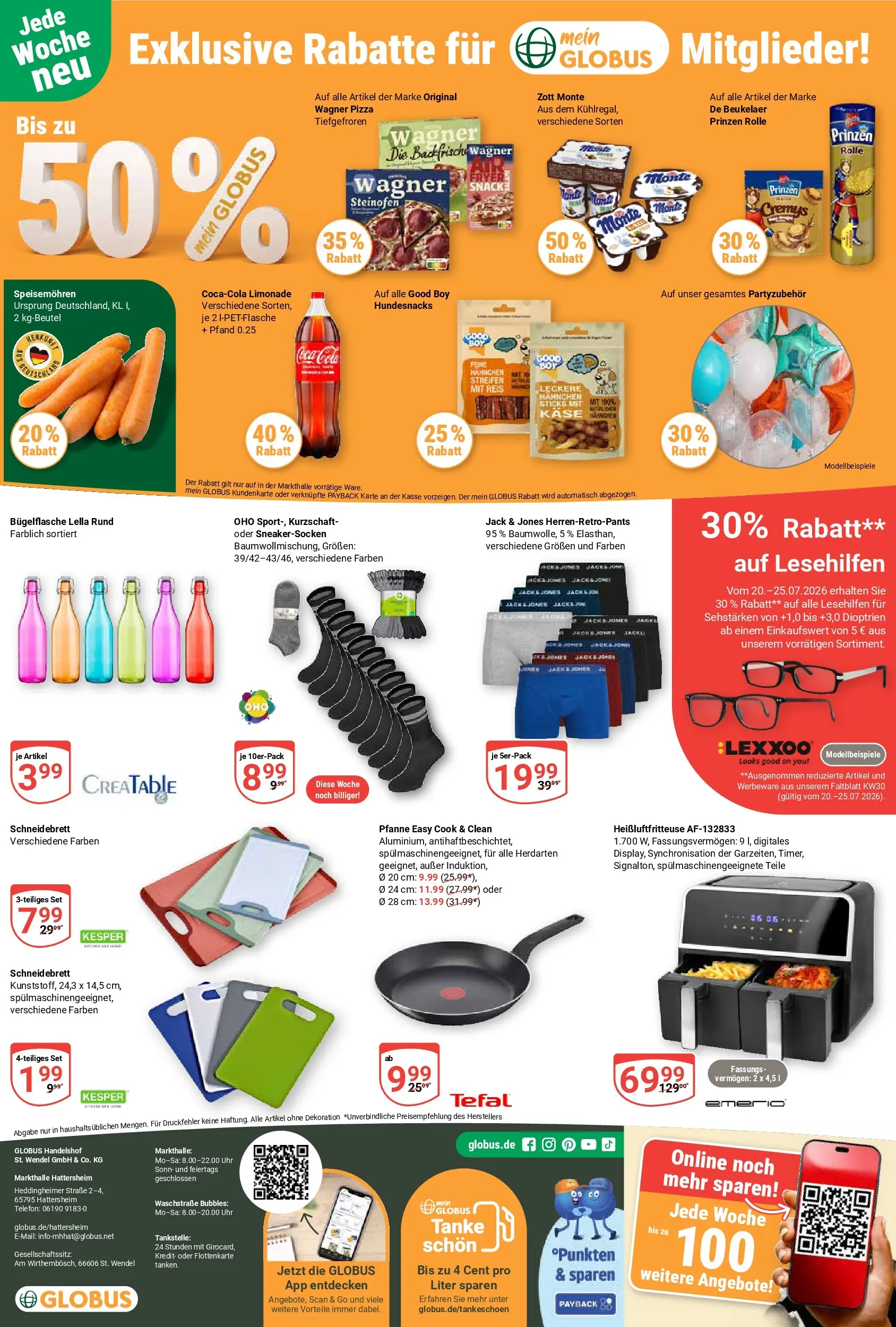 Globus Prospekt Hattersheim (ab 20.07.2026) » Angebote online | Seite: 24 | Produkte: Hahnchen, Limonade, Pizza, Uhr