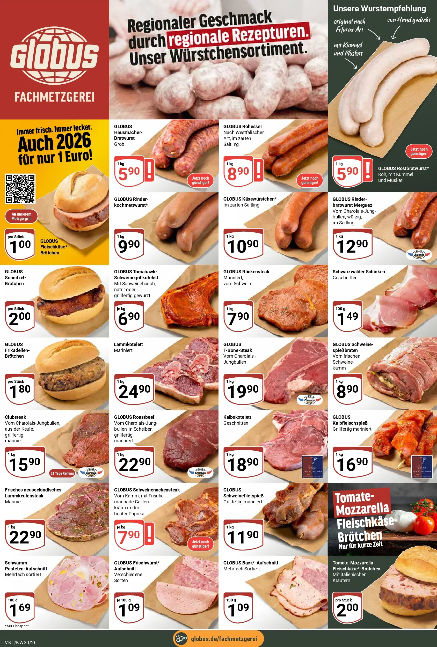 Globus Prospekt Völklingen (ab 20.07.2026) » Angebote online | Seite: 13 | Produkte: Bratwurst, Schnitzel, Roastbeef, Schinken