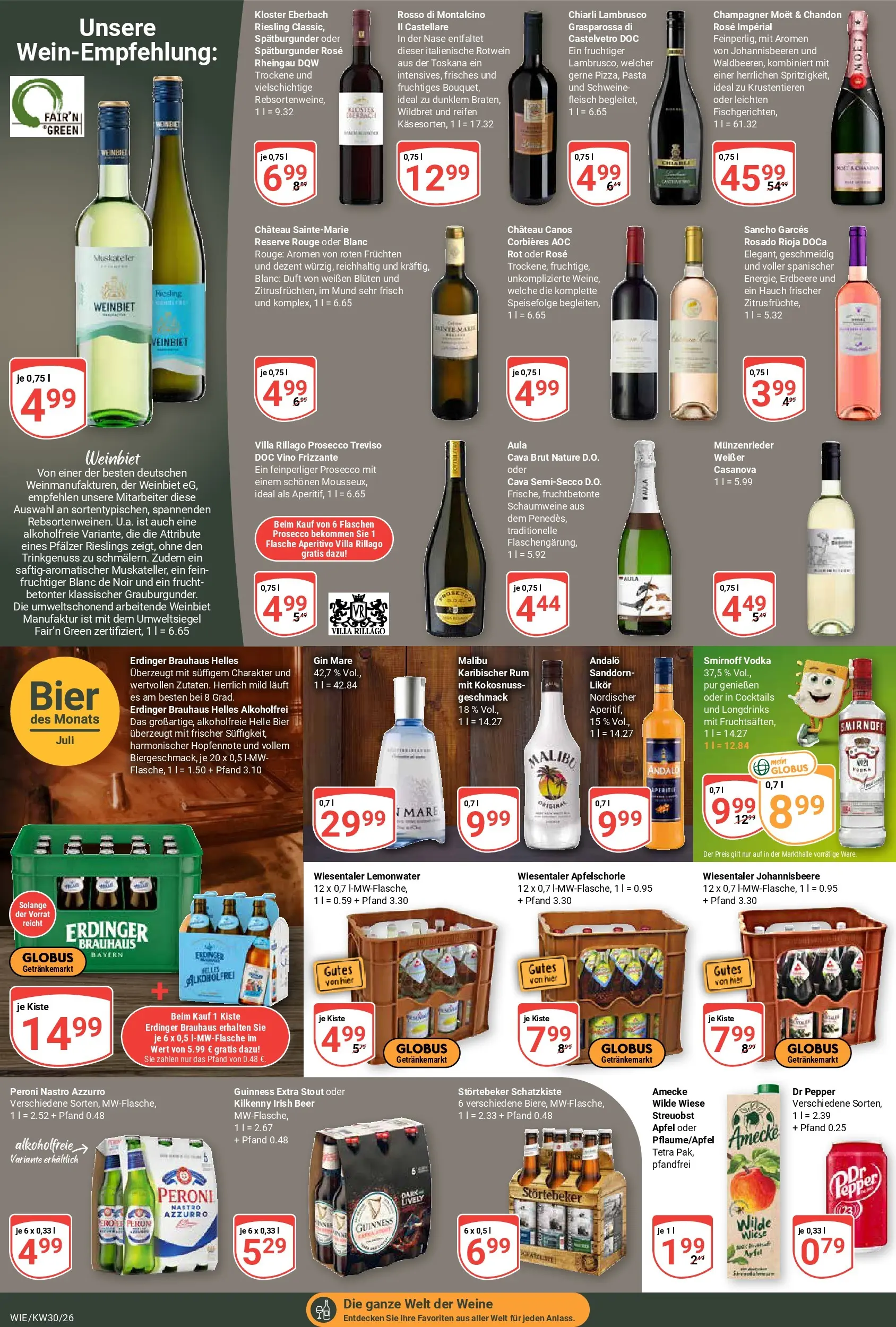 Globus Prospekt Waghäusel (ab 20.07.2026) » Angebote online | Seite: 17 | Produkte: Rotwein, Äpfel, Rouge, Smirnoff