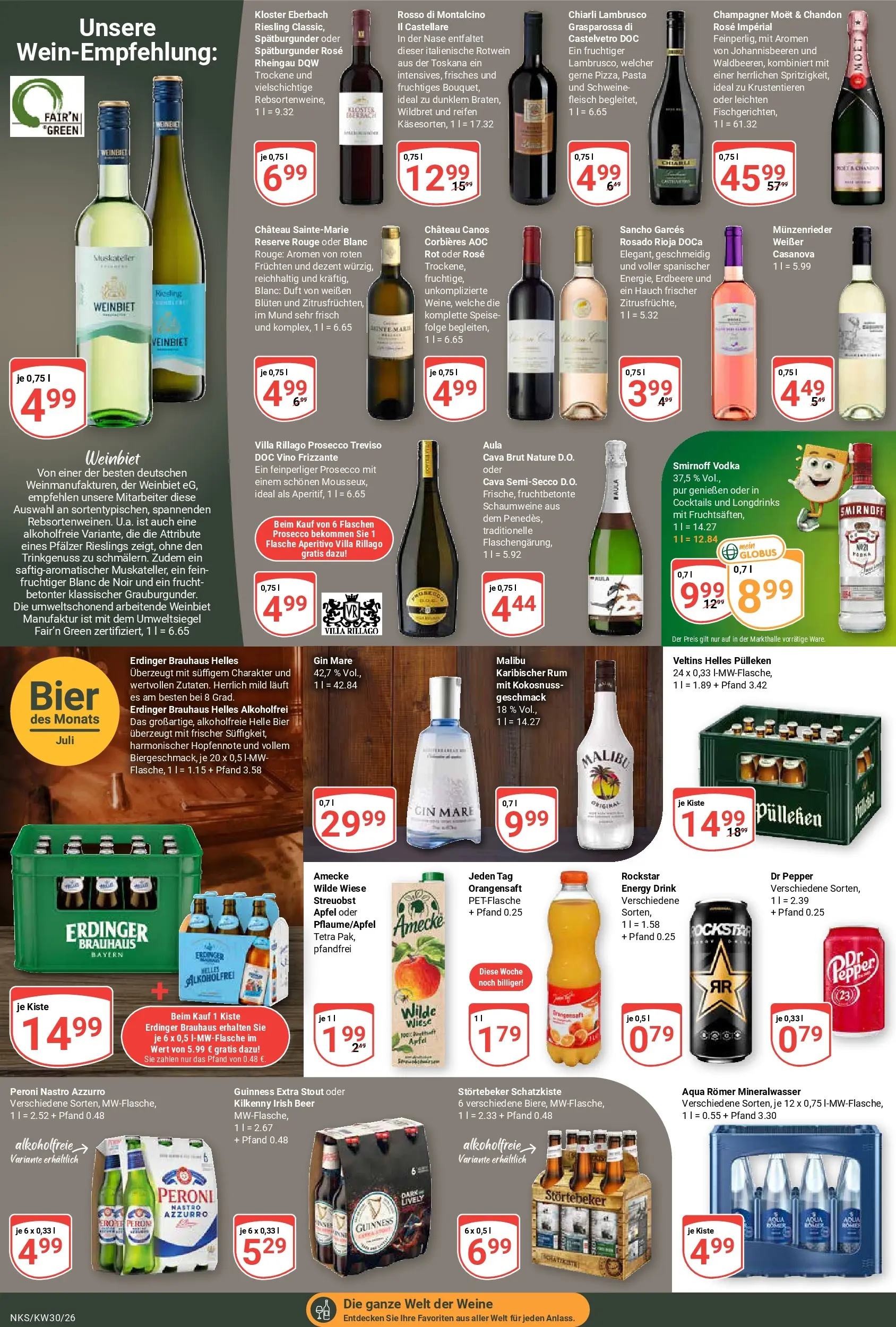 Globus Prospekt Neunkirchen (ab 20.07.2026) » Angebote online | Seite: 15 | Produkte: Erdinger, Energy, Rouge, Prosecco