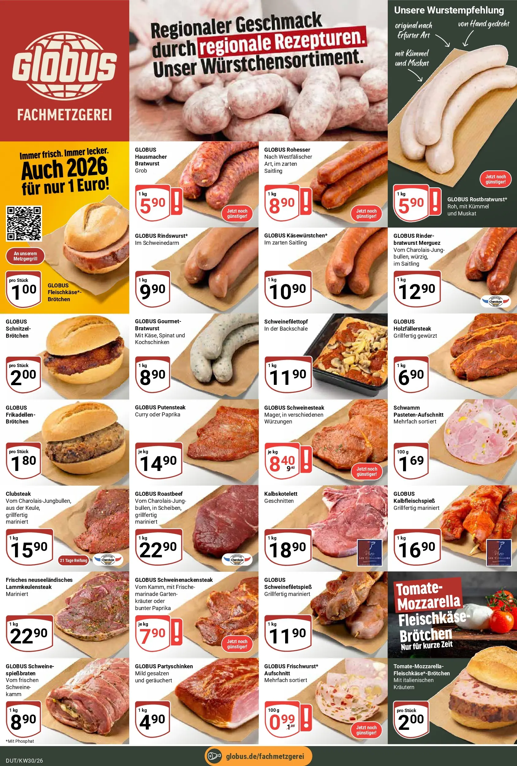 Globus Prospekt Wetzlar-Dutenhofen (ab 20.07.2026) » Angebote online | Seite: 7 | Produkte: Mozzarella, Bratwurst, Roastbeef, Paprika